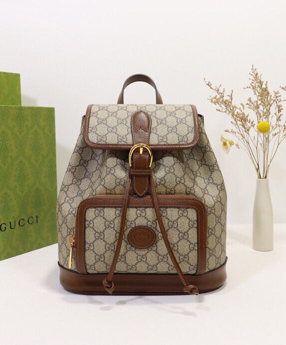 Gucci Backpack With Interlocking G 674147 Dark Coffee