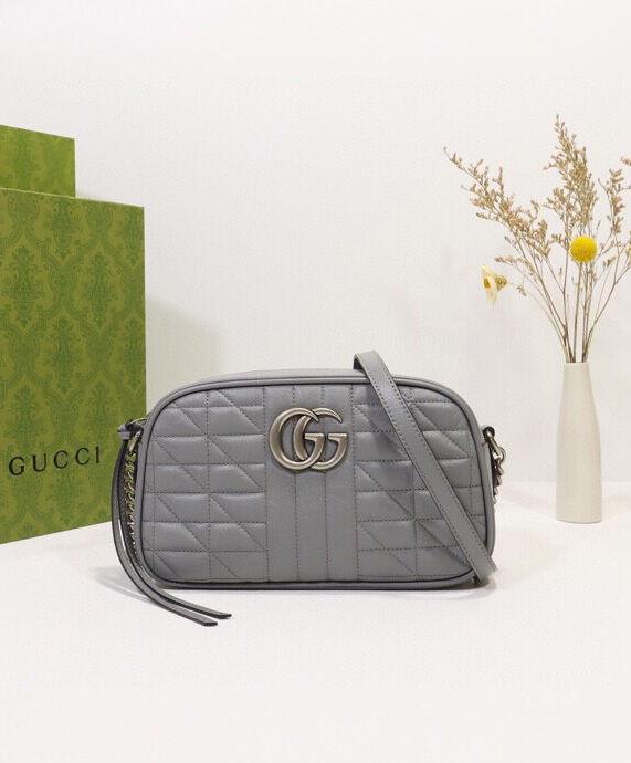 Gucci GG Marmont Small Shoulder Bag 447632 Gray