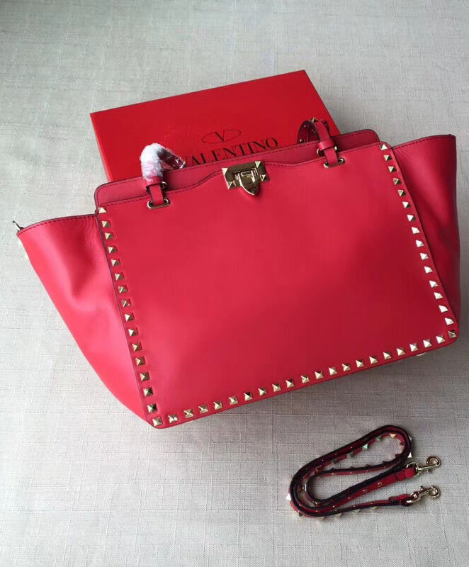 Valentino Large Rockstud Tote Red