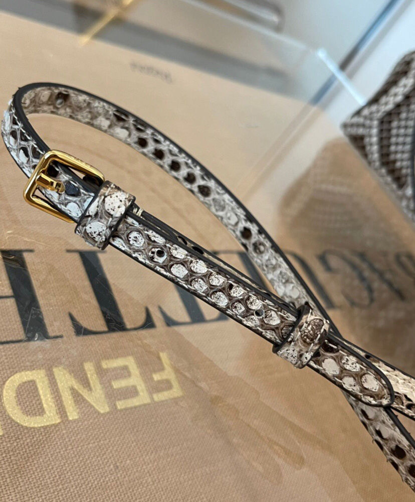 Fendi First Small Natural python Leather Bag 8BP129 Gray