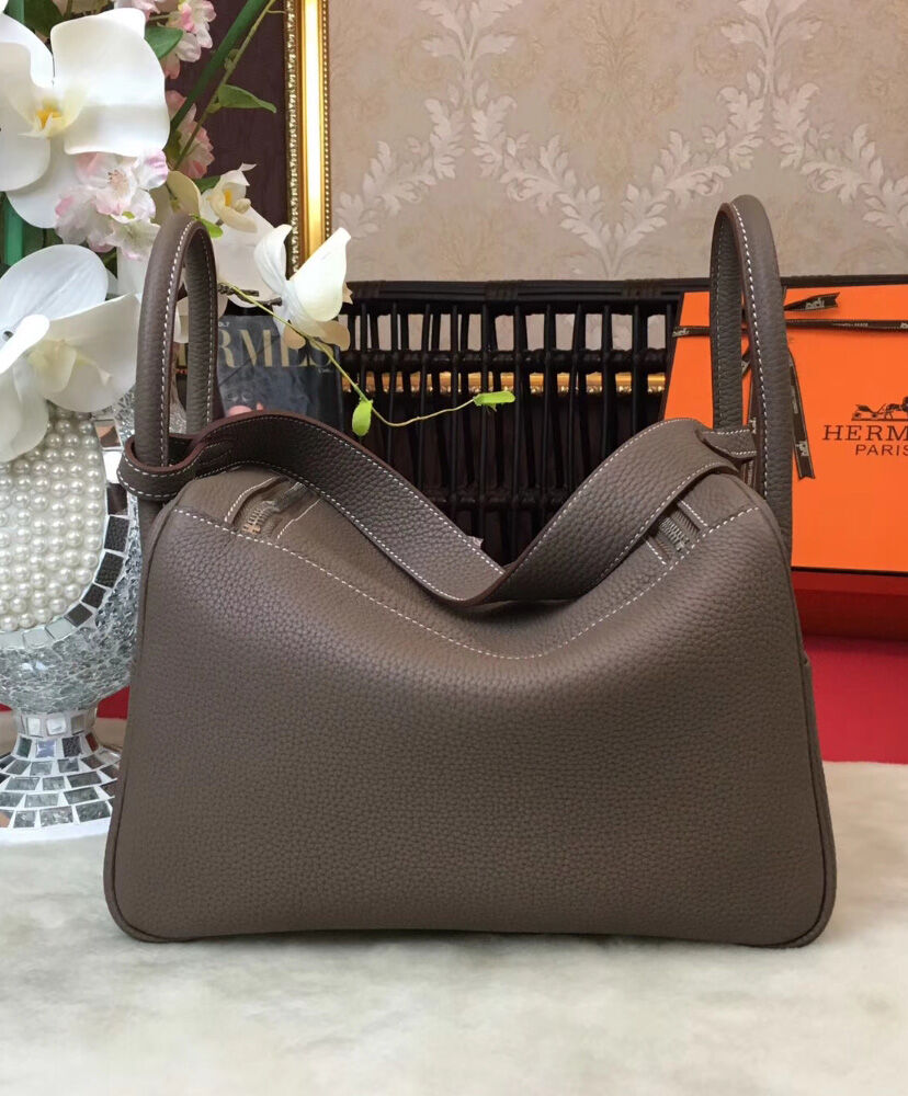 Hermes Linda Bag 26 Togo Leather Dark Gray