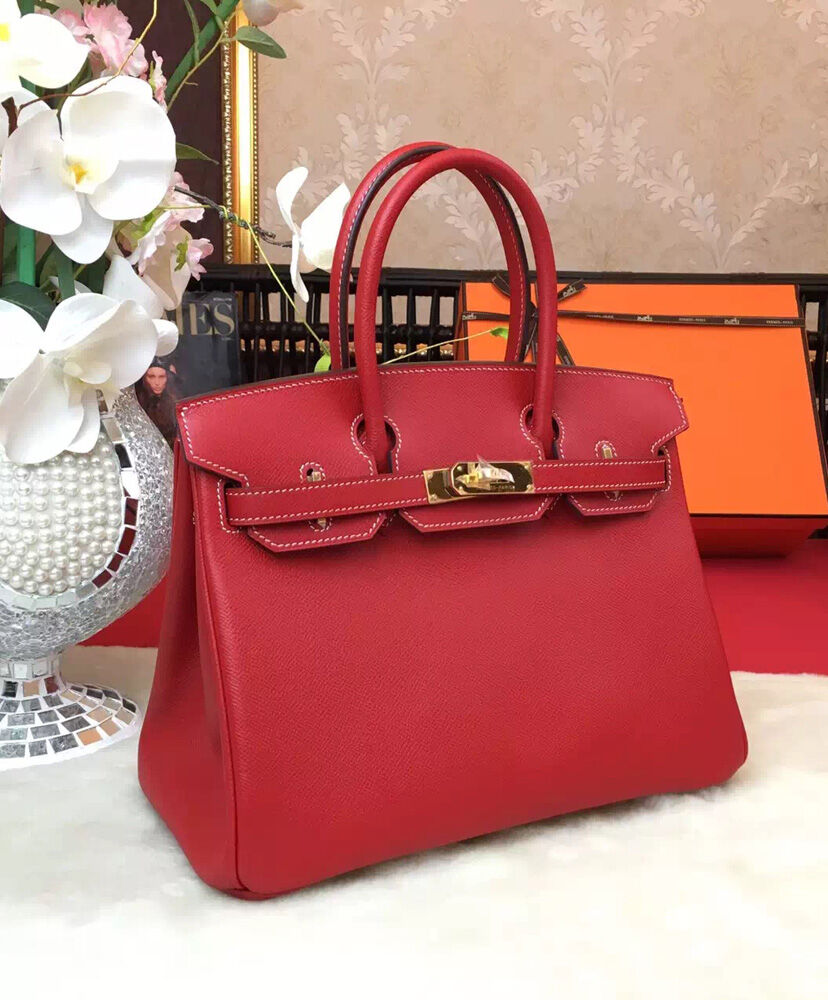 Hermes Birkin 35 Bag Togo Leather Red