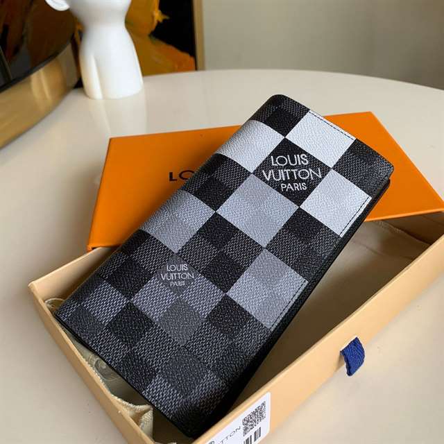 Louis Vuitton Brazza Wallet Damier Graphite Canvas N40415   RRG041