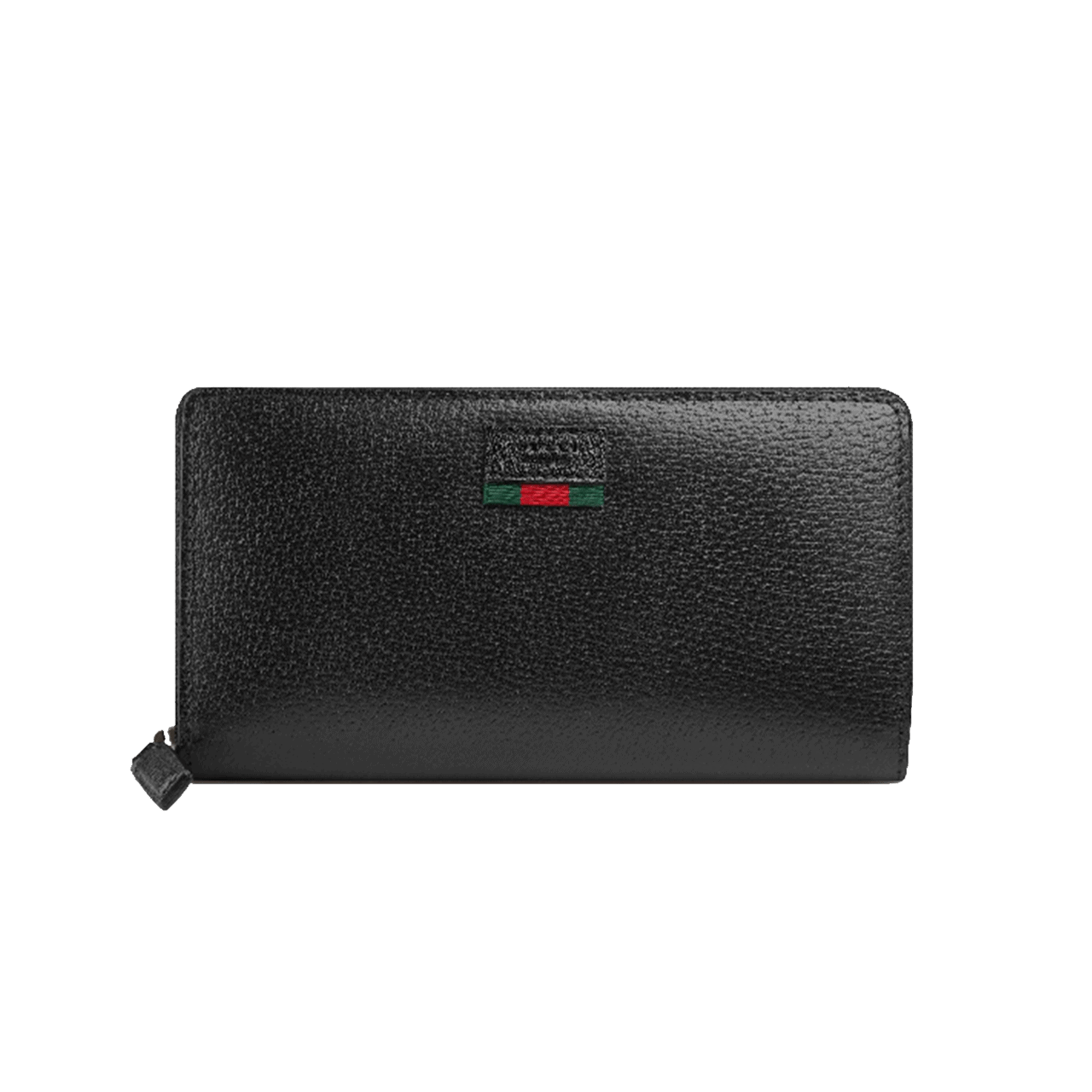 GUCCI LEATHER ZIP AROUND WALLET WITH WEB