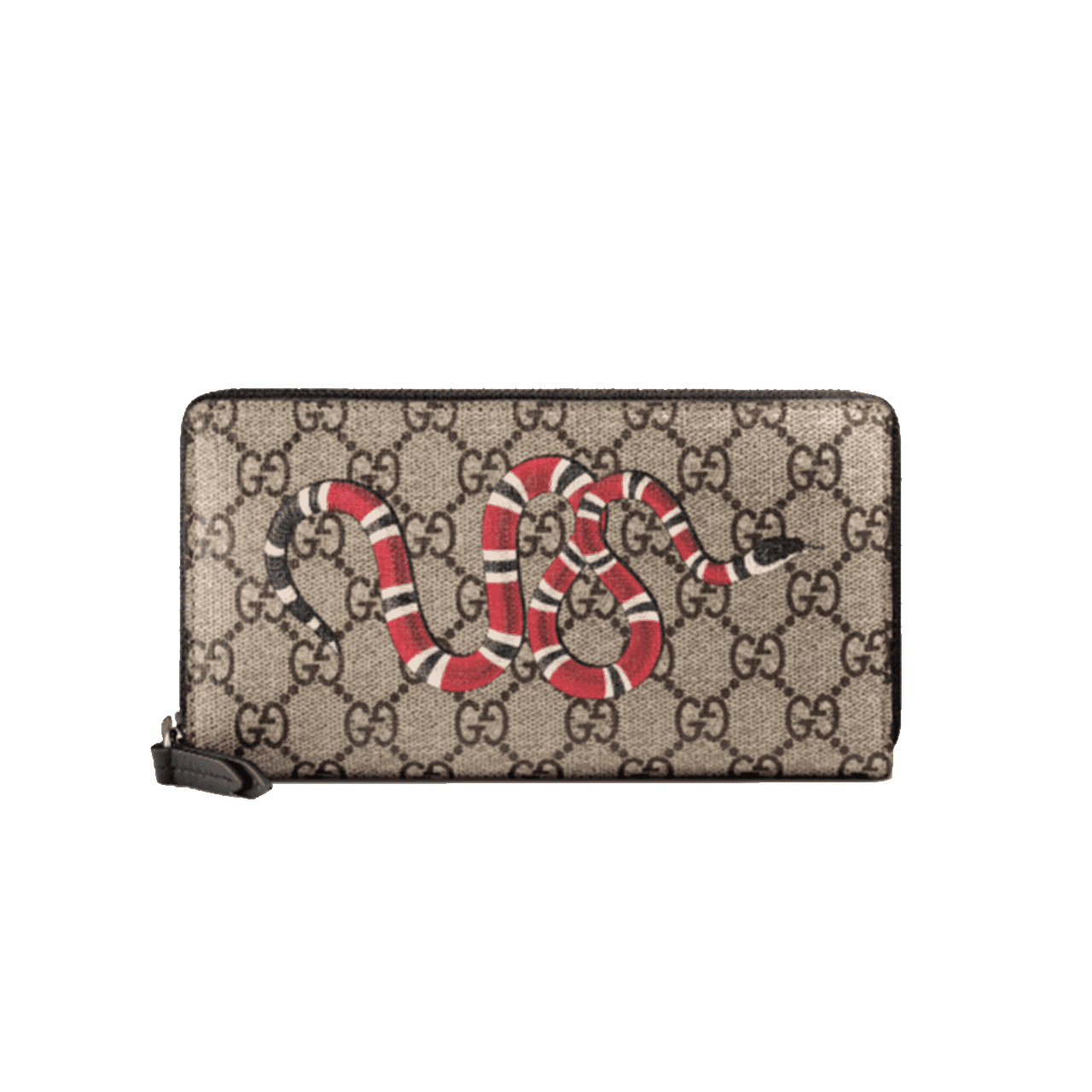 GUCCI WALLET KINGSNAKE PRINT GG SUPREME ZIP GC2