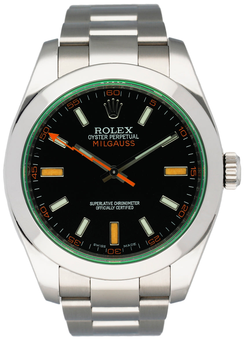 Rolex Milgauss 116400GV Green Crystal Mens Watch
