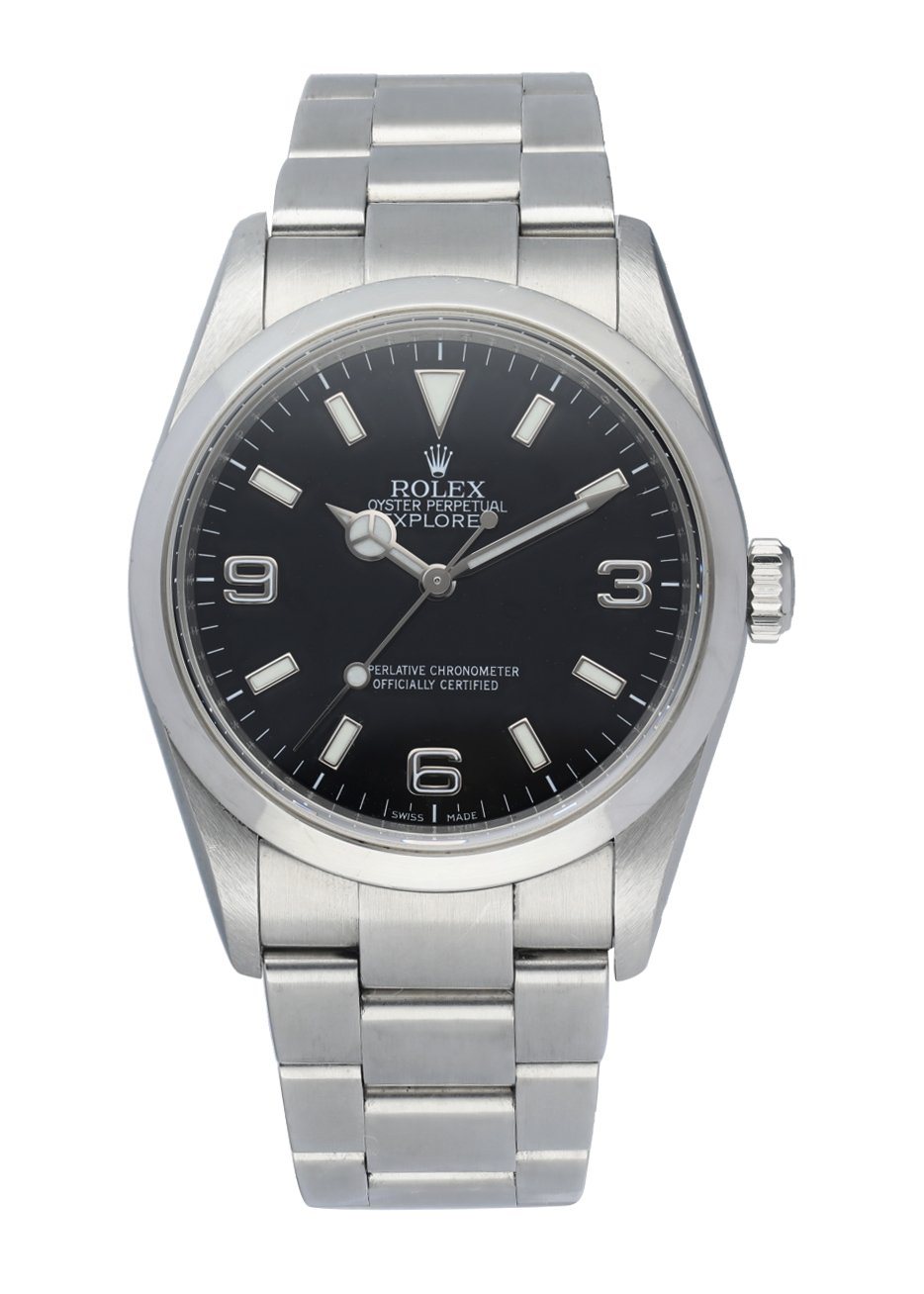 Rolex Explorer 114270 Stainless Steel Engraved Rehaut Men s Watch Serial Z711265