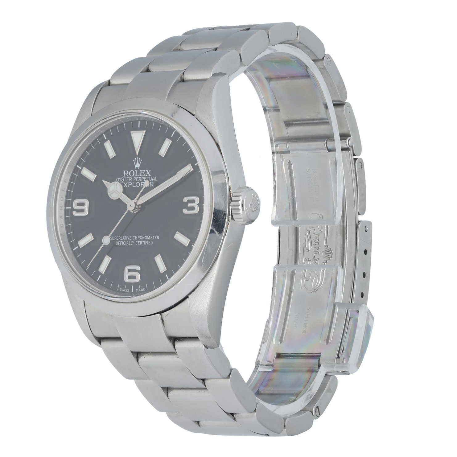 Rolex Explorer 114270 Stainless Steel Engraved Rehaut Men s Watch Serial Z711265