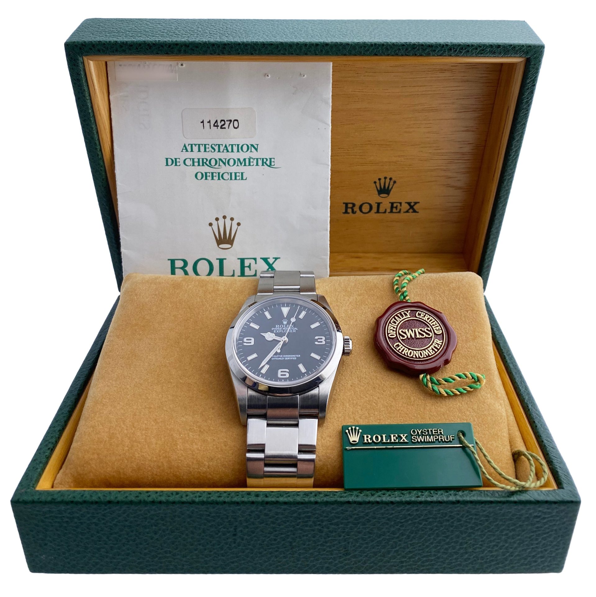 Rolex Explorer 114270 Steel Mens Watch Box   Papers