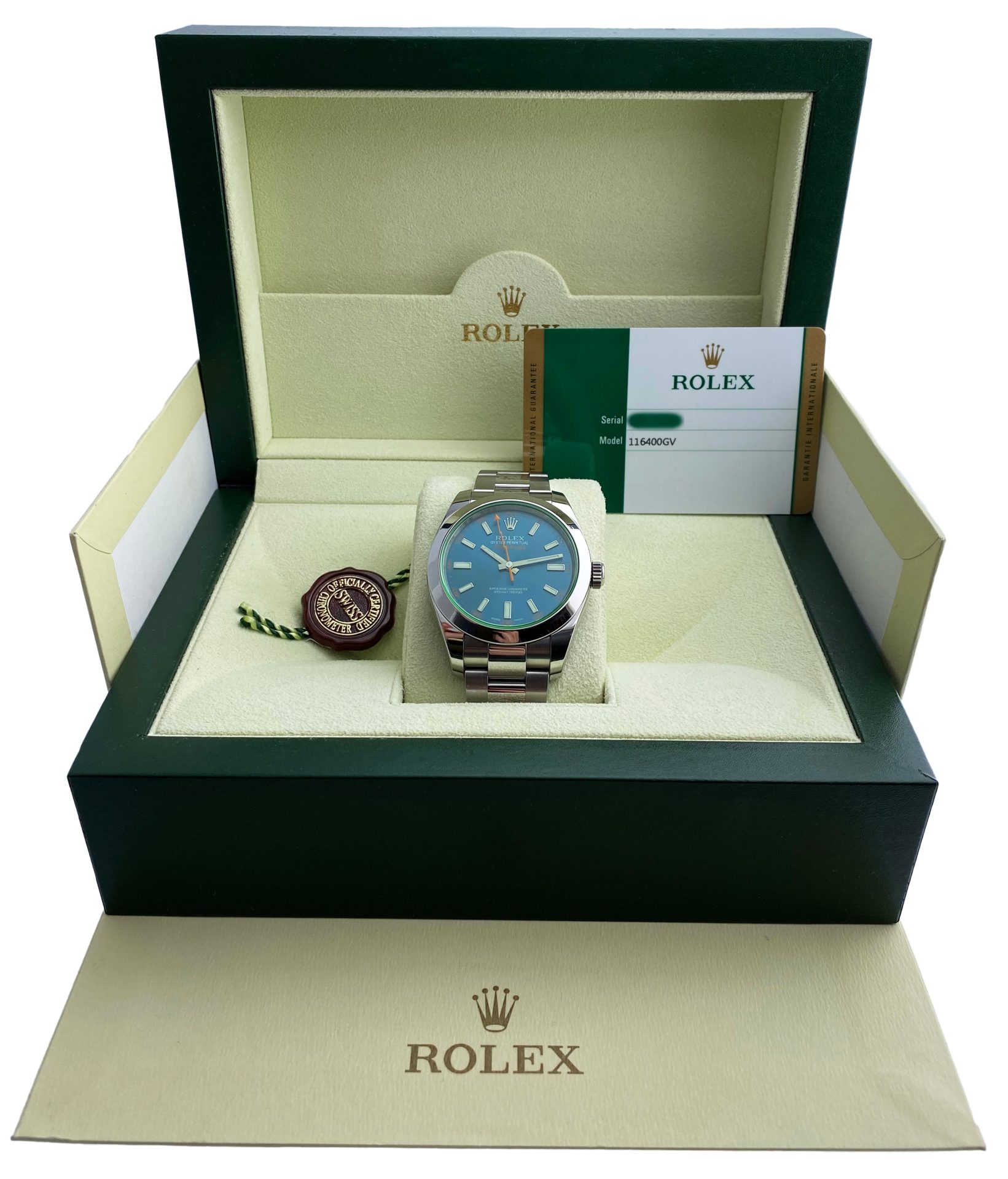 Rolex Milgauss 116400GV Blue Dial Mens Watch