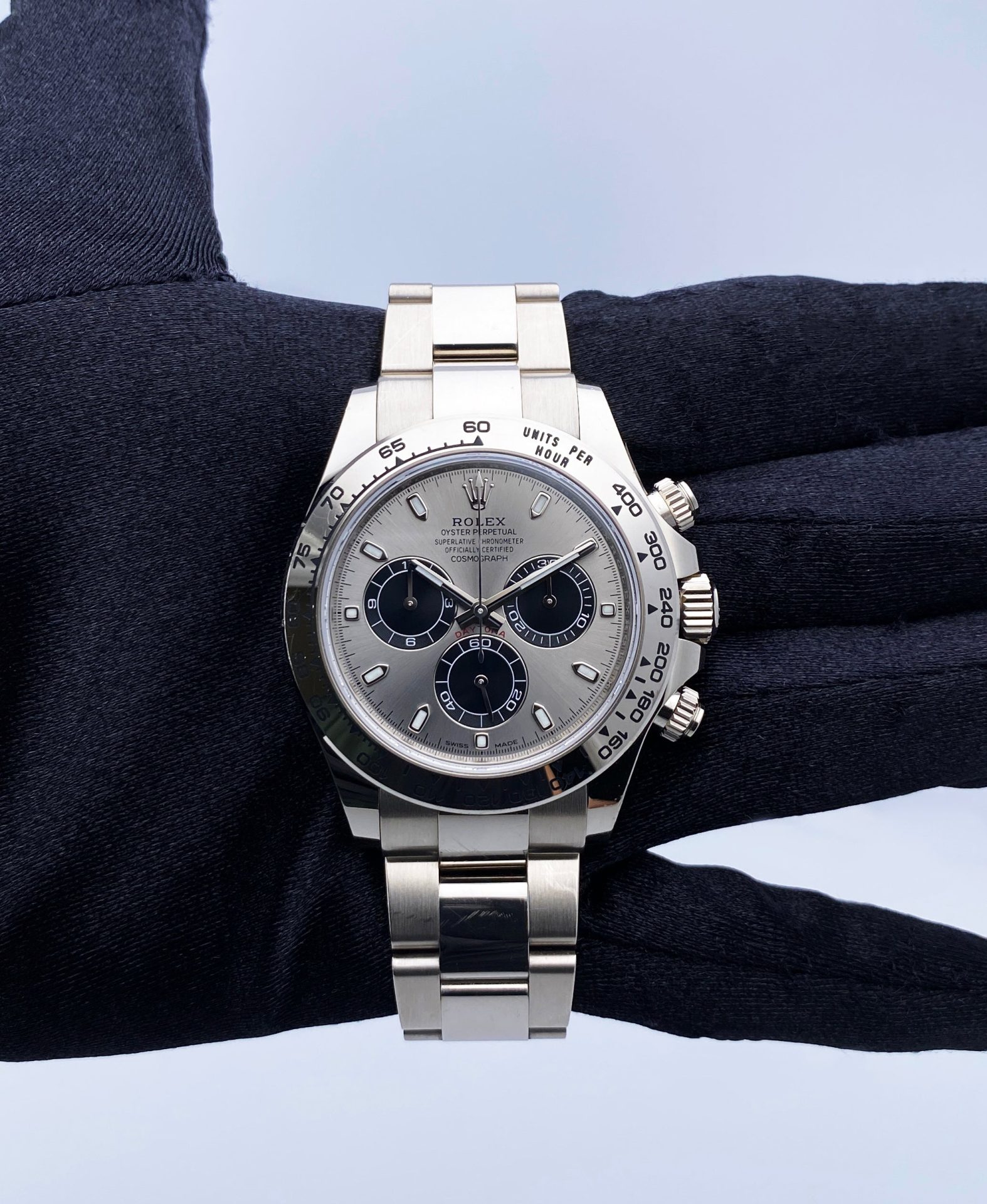 Rolex Daytona 116509 Slate Dial 18K White Gold Mens Watch Box Papers