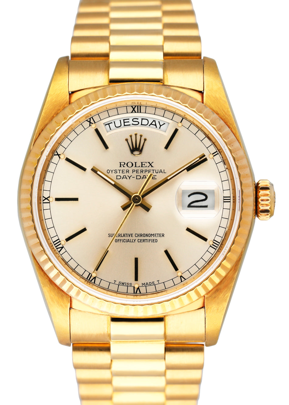 Rolex Day Date 18038 18K Yellow Gold Mens Watch