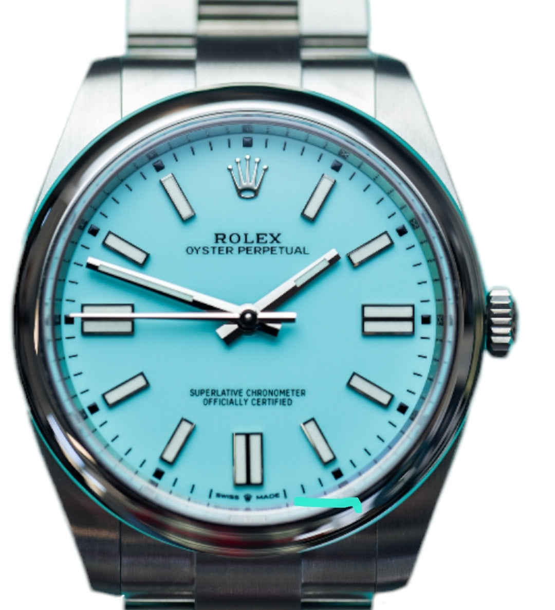 Rolex Men s 41mm Oyster Perpetual 124300 Tiffany Blue steel