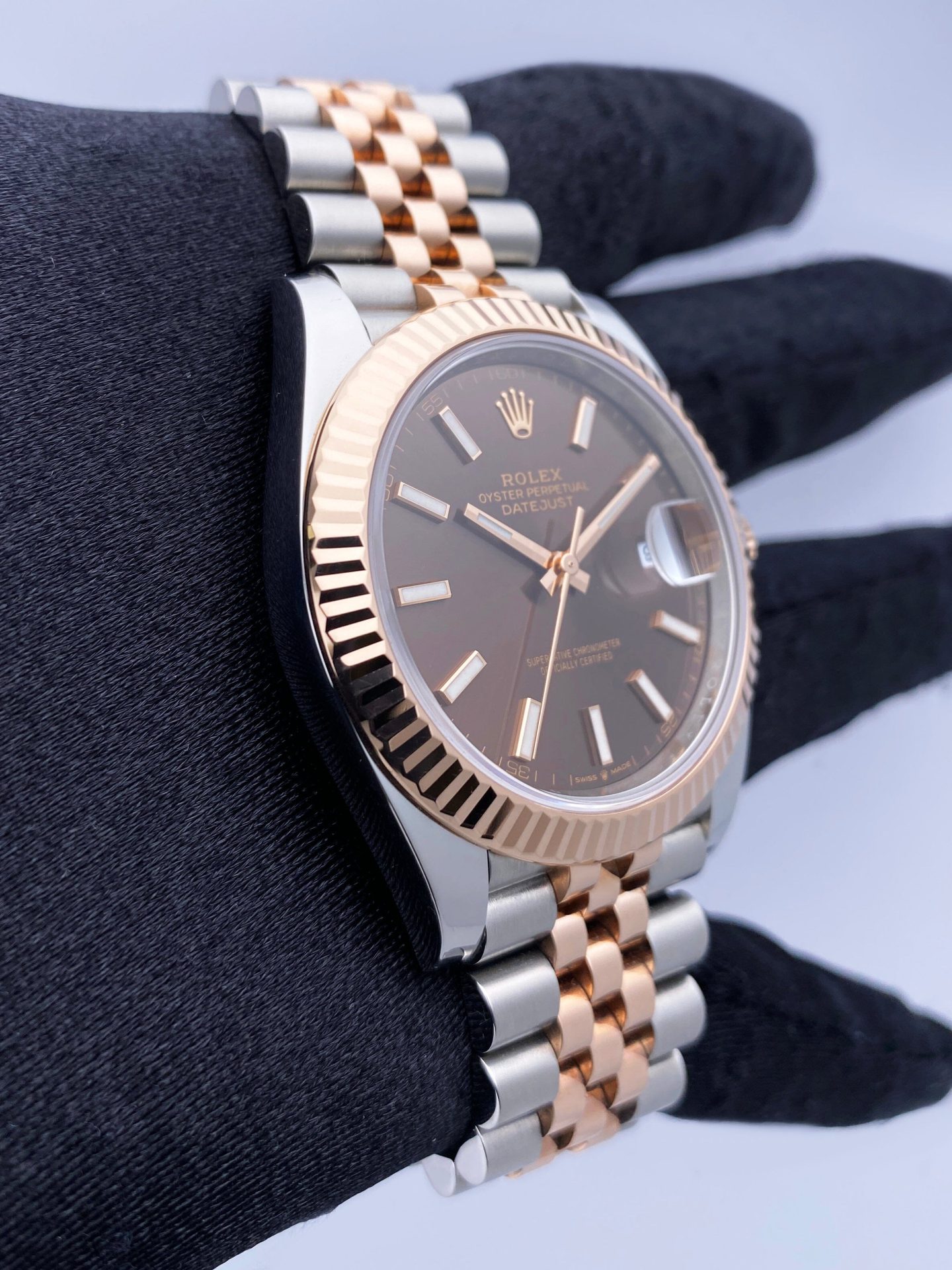 Rolex Datejust 41 126331 Chocolate Dial Rose Gold Mens Watch Box Papers