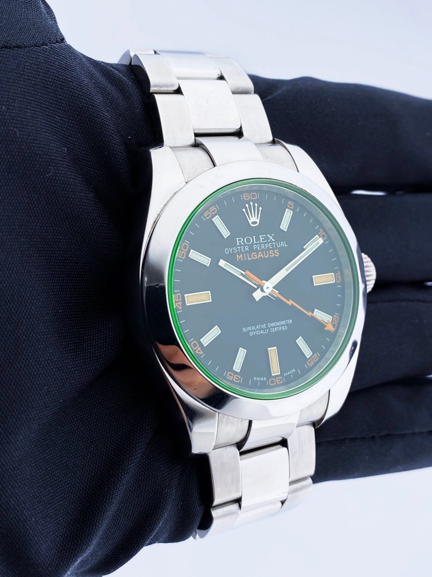 Rolex Milgauss 116400GV Green Crystal Mens Watch
