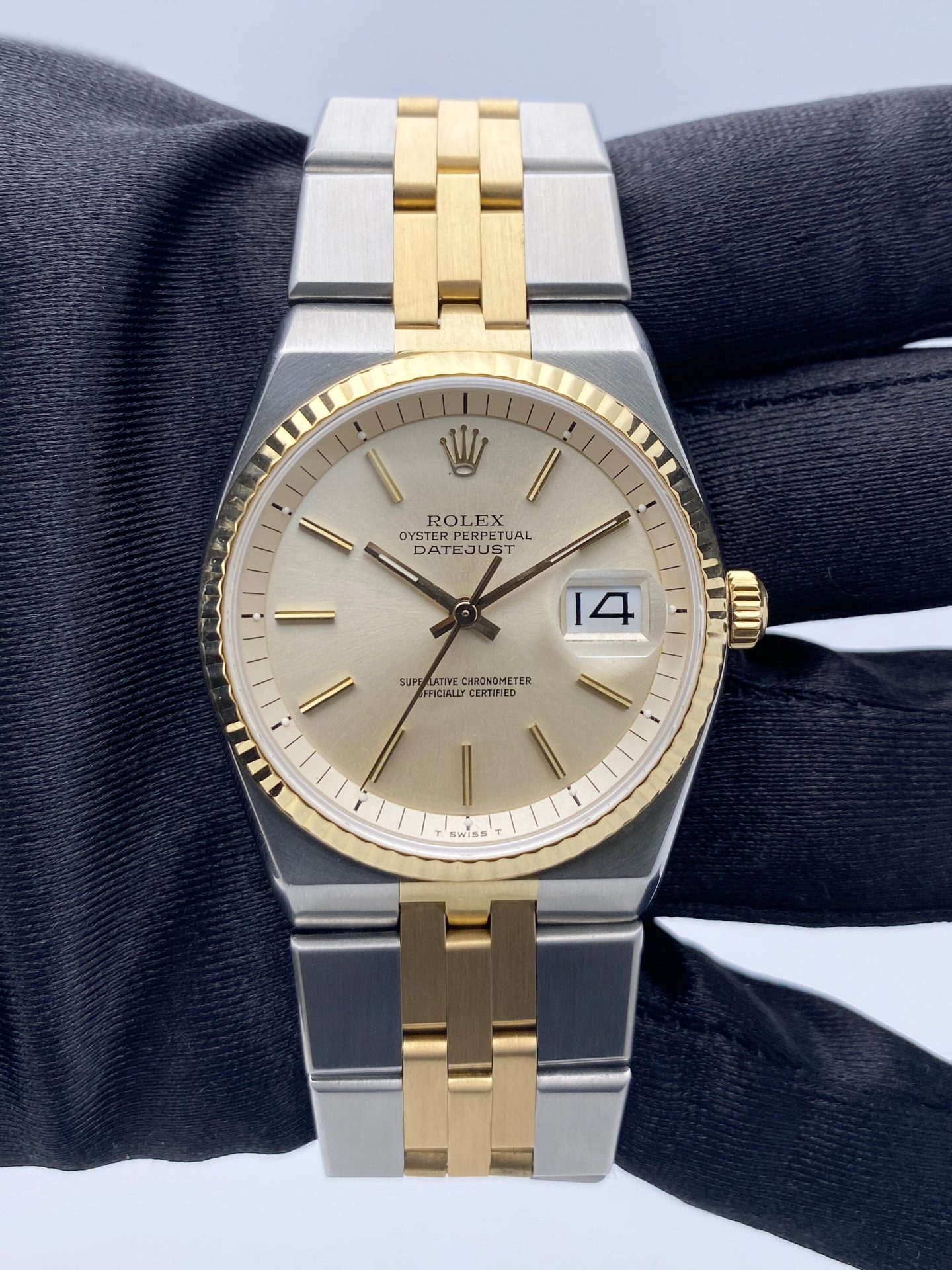 Rolex Datejust 1630 Rare Bird Two-Tone 14K Yellow Gold Mens Watch