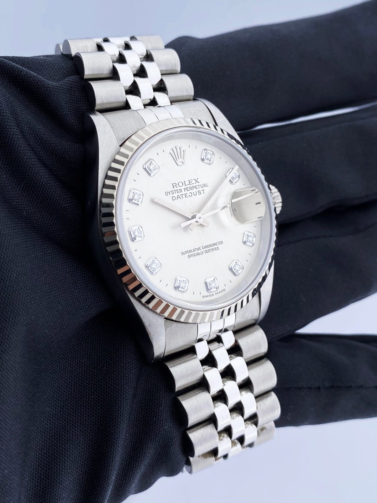 Rolex Datejust 16234 Diamond Dial Mens Watch