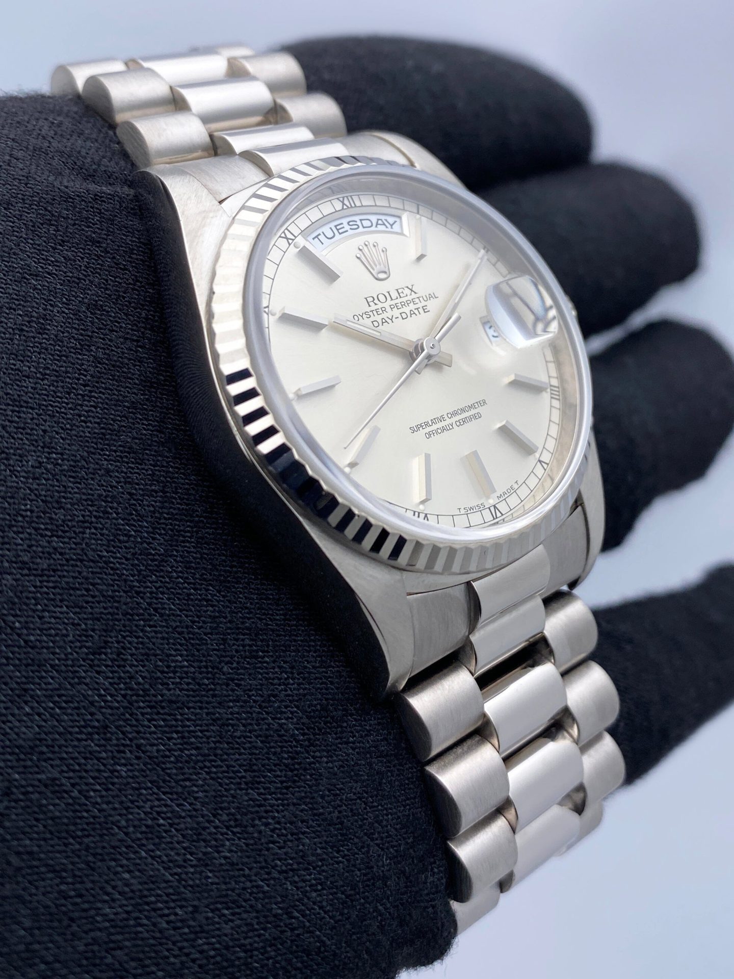 Rolex Day Date 18239 18K White Gold Mens Watch