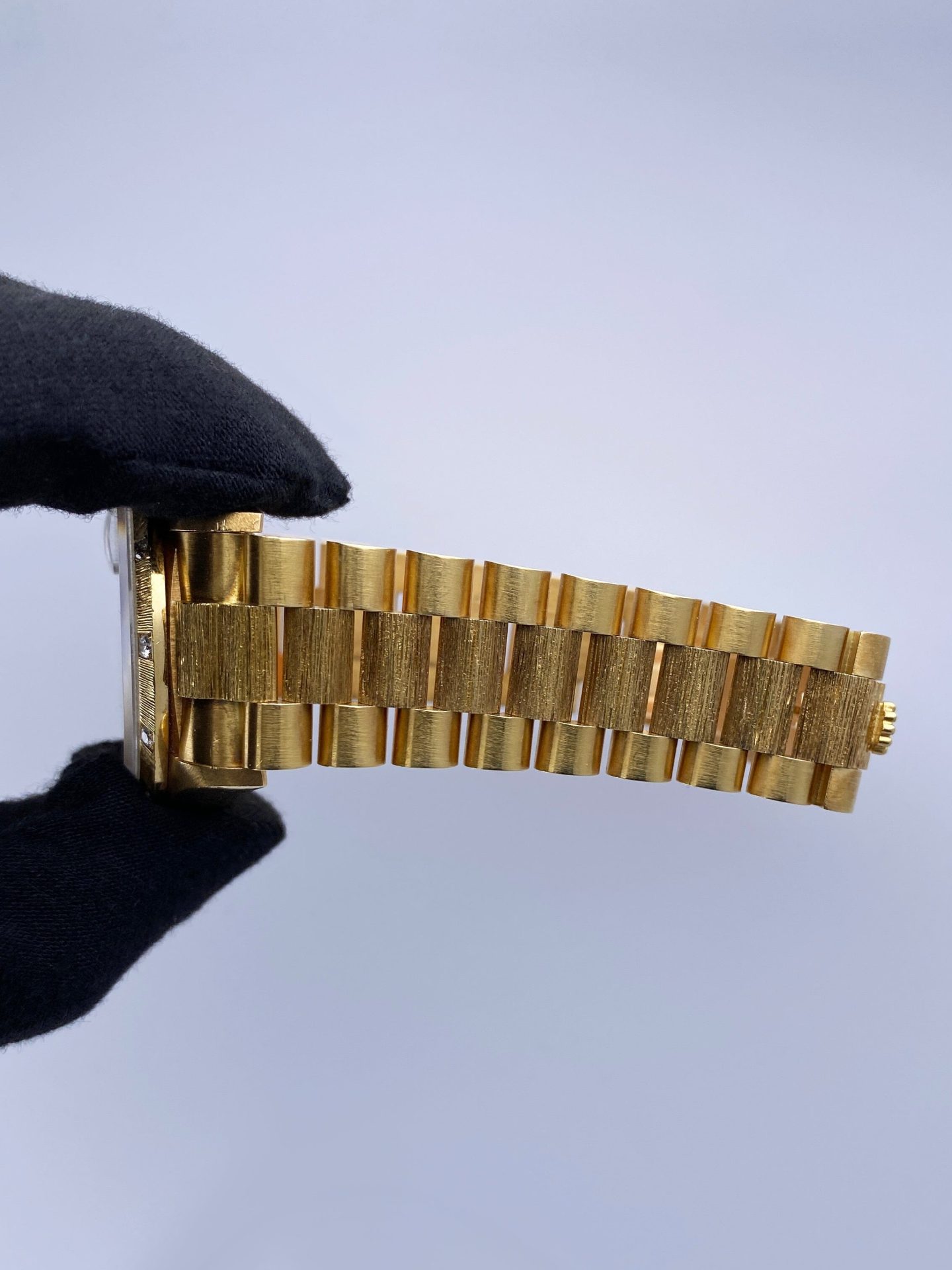 Rolex Day Date 18108 Diamond18K Yellow Gold Bark Finish Mens Watch
