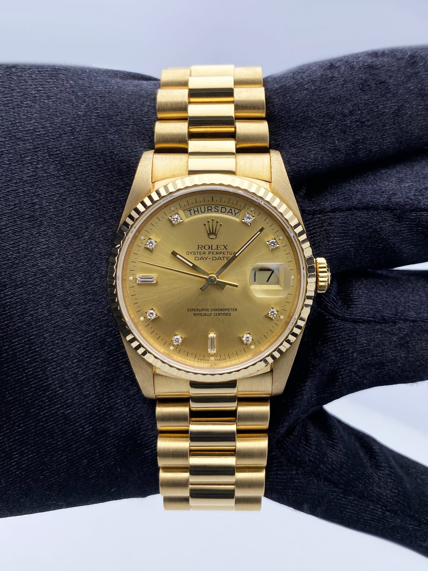 Rolex Day Date 18238 Diamond Dial Mens Watch