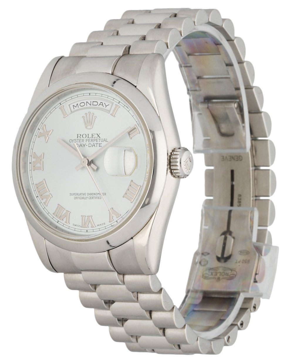 Rolex Day-Date 118206 Platinum Ice Blue Roman Dial Men s Watch