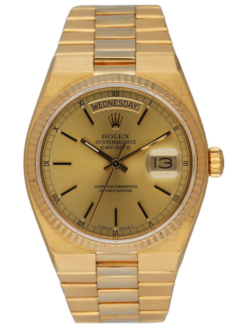 Rolex Day Date Oysterquartz 19018 18K Yellow Gold Men s Watch