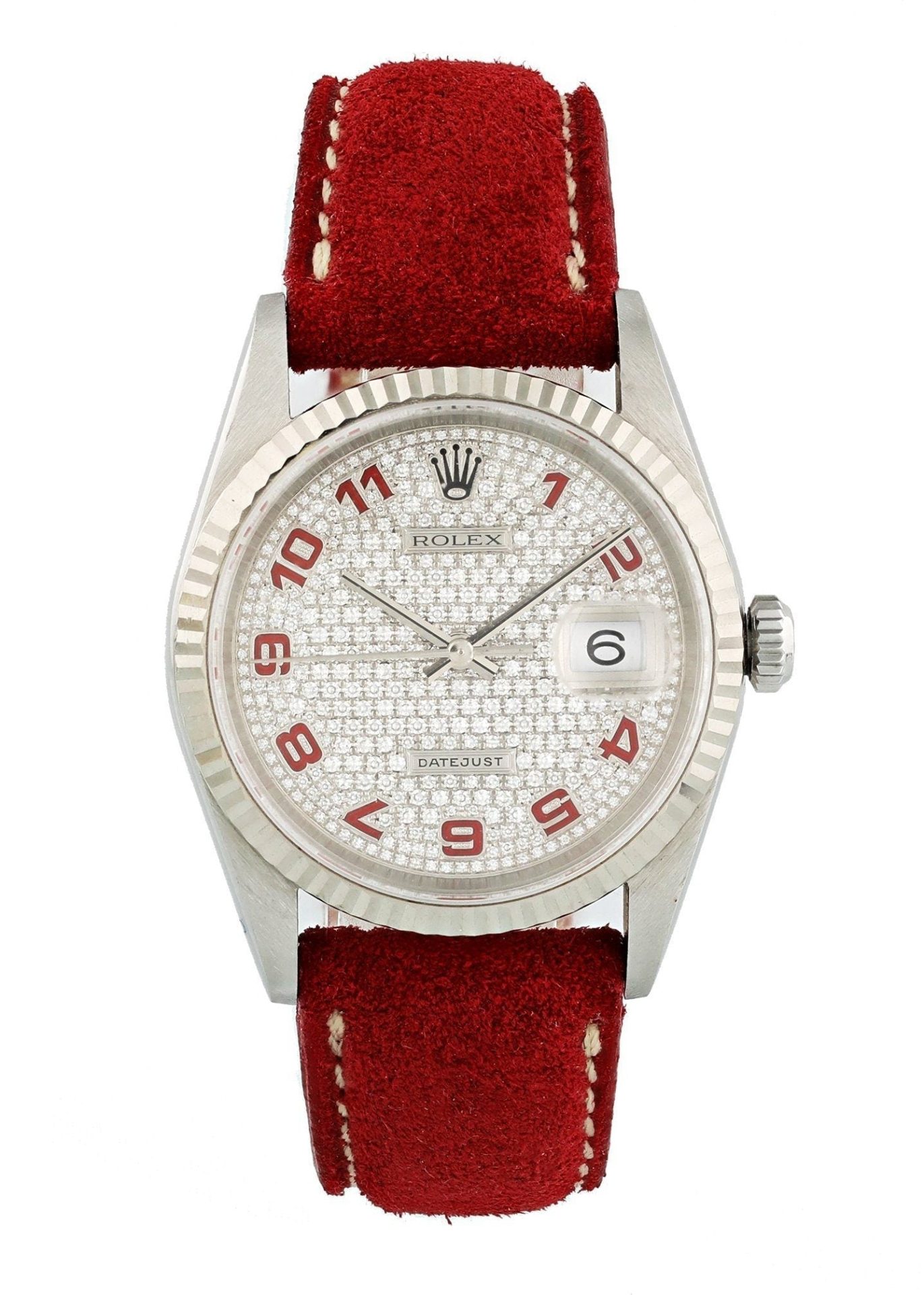 Rolex Datejust 16234 Pave Diamond Dial Watch