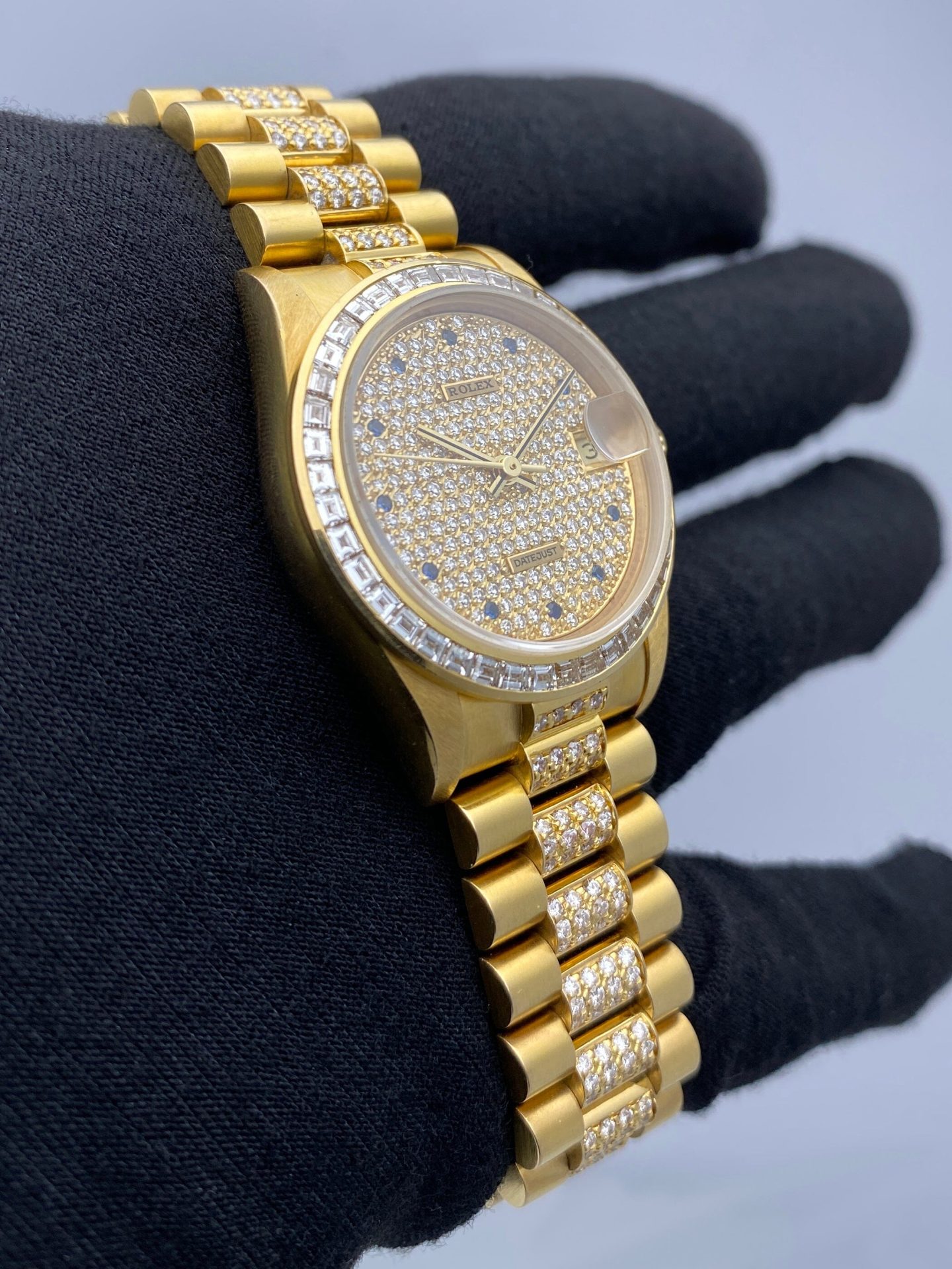 Rolex Datejust 68058 Pave Diamond Dial Ladies Watch Box Papers