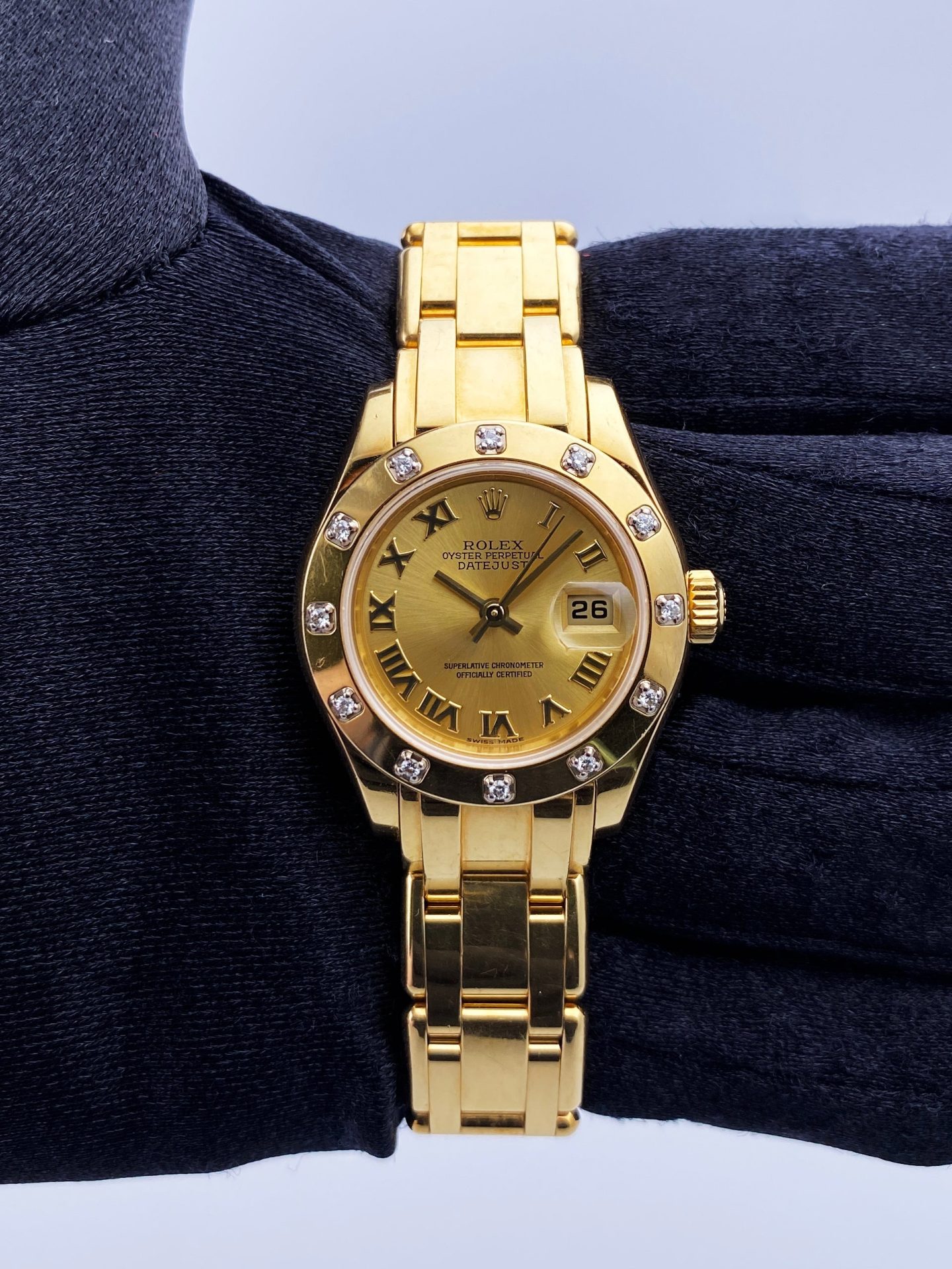 Rolex Datejust Pearlmaster 80318 Diamond Ladies Watch Box Papers