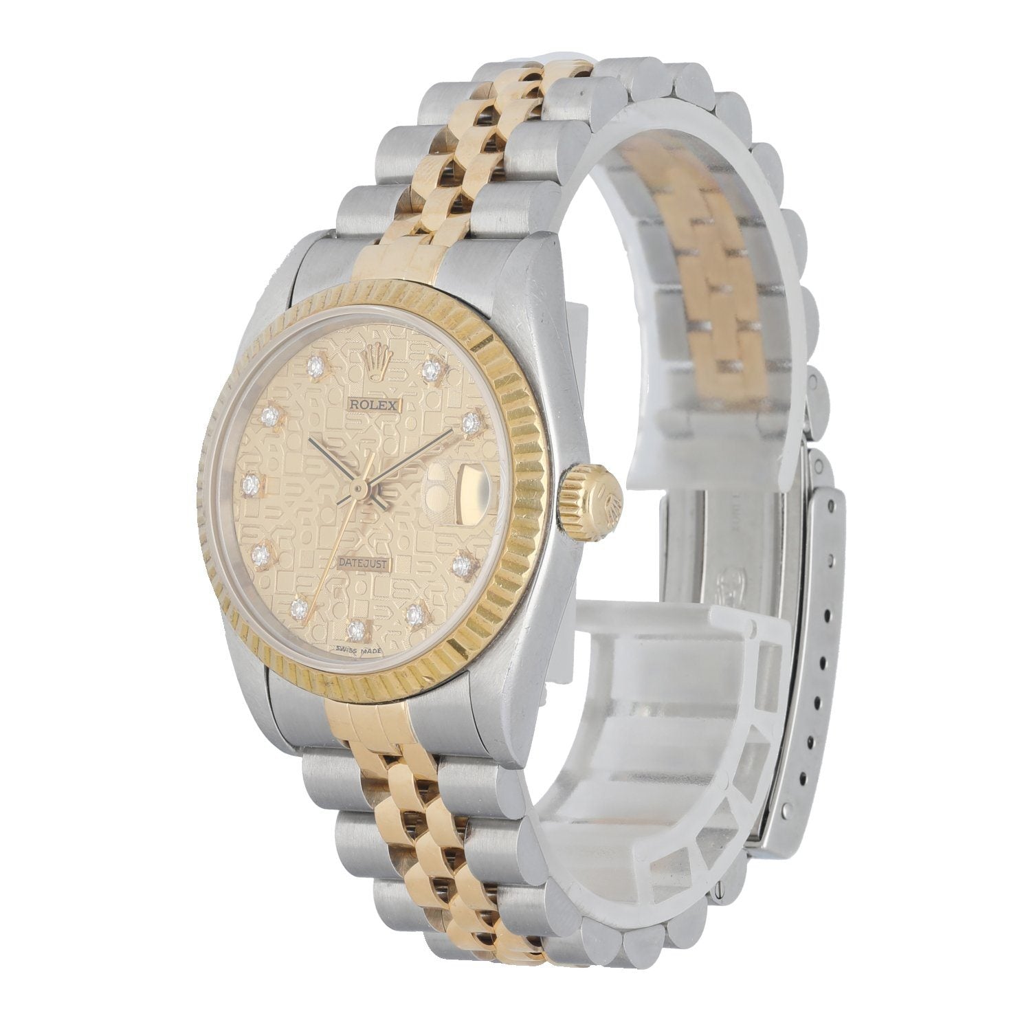 Rolex Datejust 68273 Midsize Jubilee Diamond Dial Watch