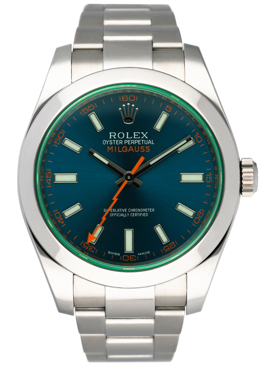 Rolex Milgauss 116400GV Blue Dial Mens Watch Box   Papers