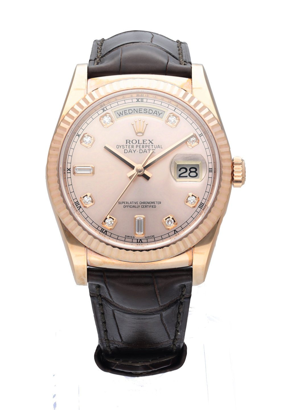 Rolex Day-Date 118135 President Everose Gold Men s Watch Box   Papers