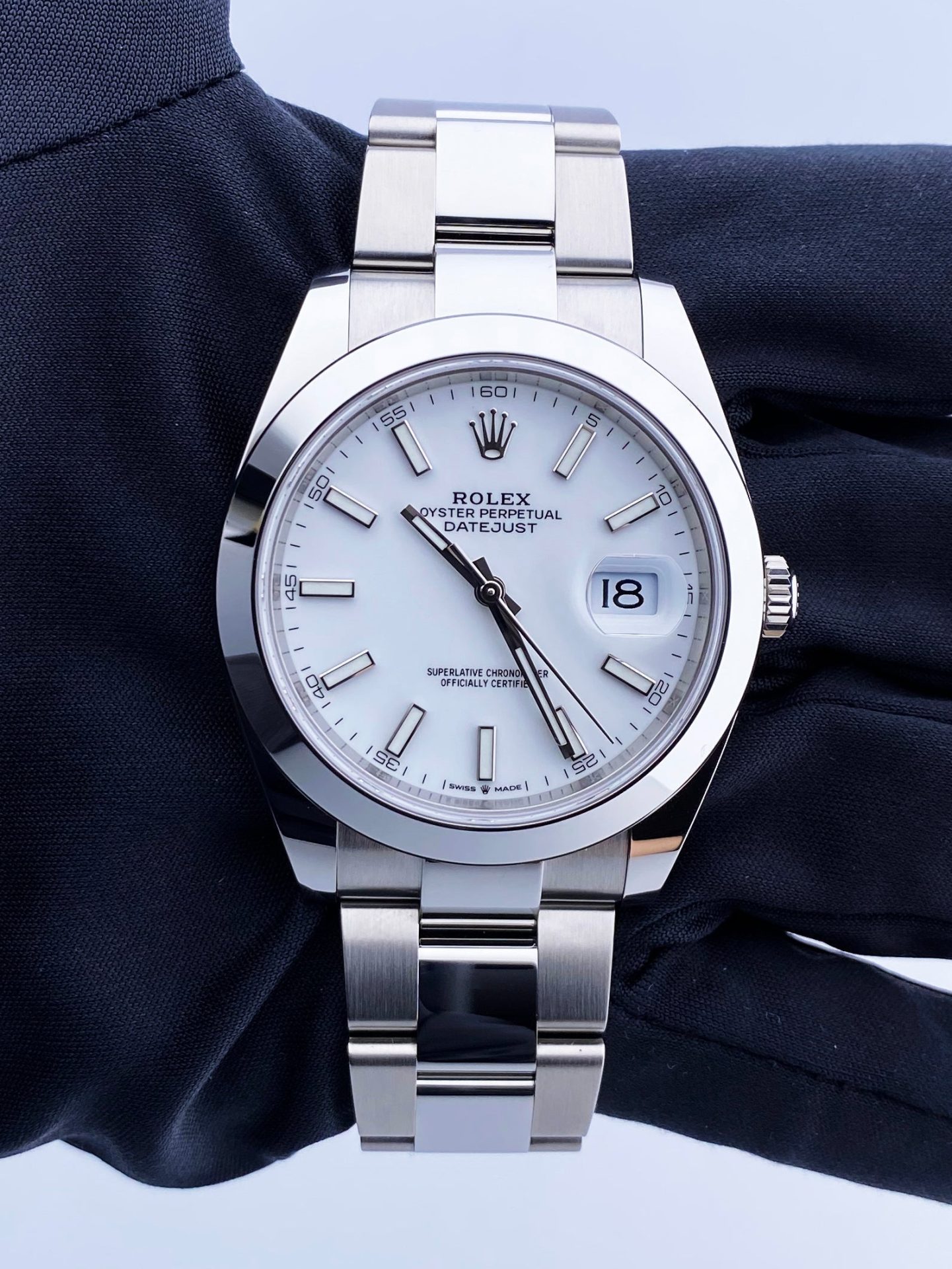 Rolex Datejust 41 126300 White Dial Mens Watch Box Papers