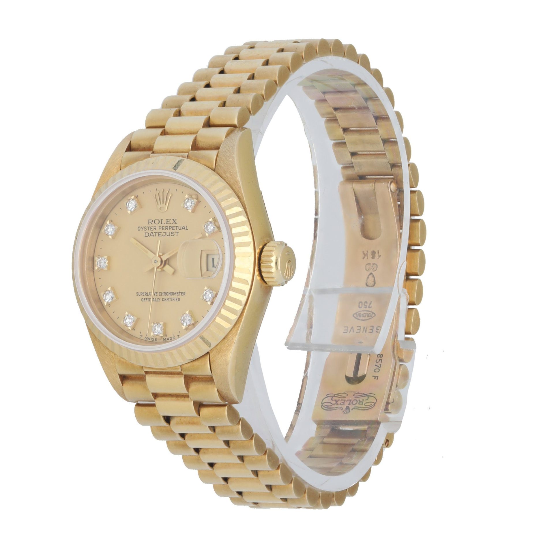 Rolex Datejust Diamond Dial 69178 Yellow Gold Ladies Watch