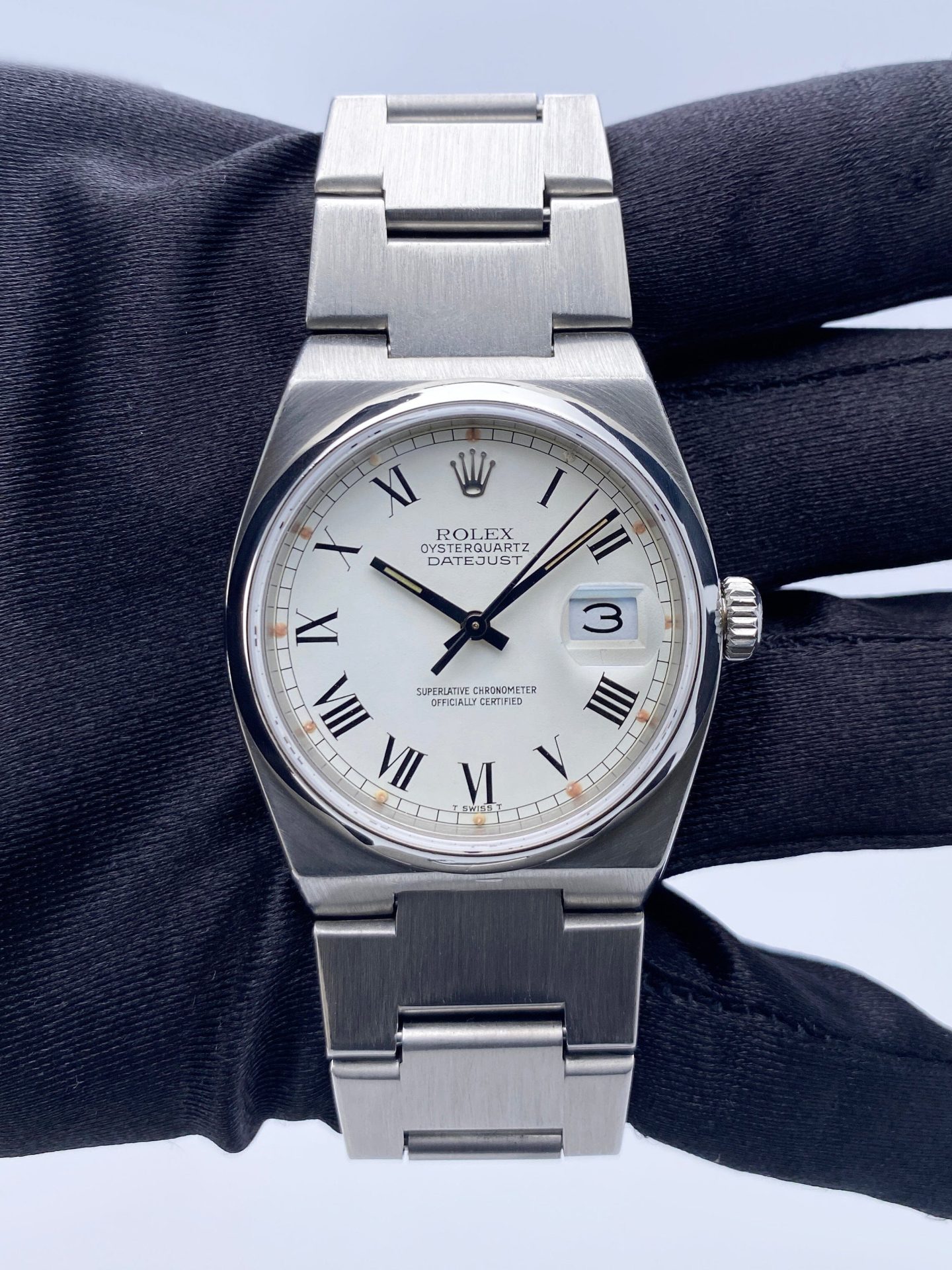 Rolex Datejust Oysterquartz 17000  Buckley Dial  Steel Mens Watch