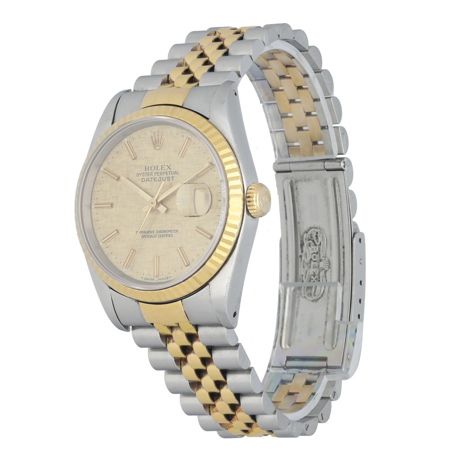 Rolex Datejust 16233 Linen Dial Mens Watch