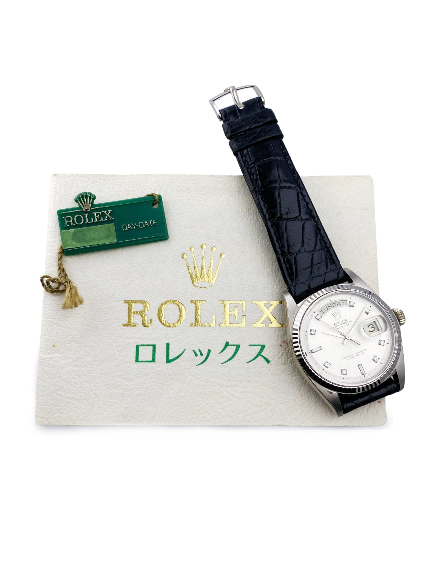 Rolex Day-Date 1803 NOS Diamond Dial Mens Watch Box Papers