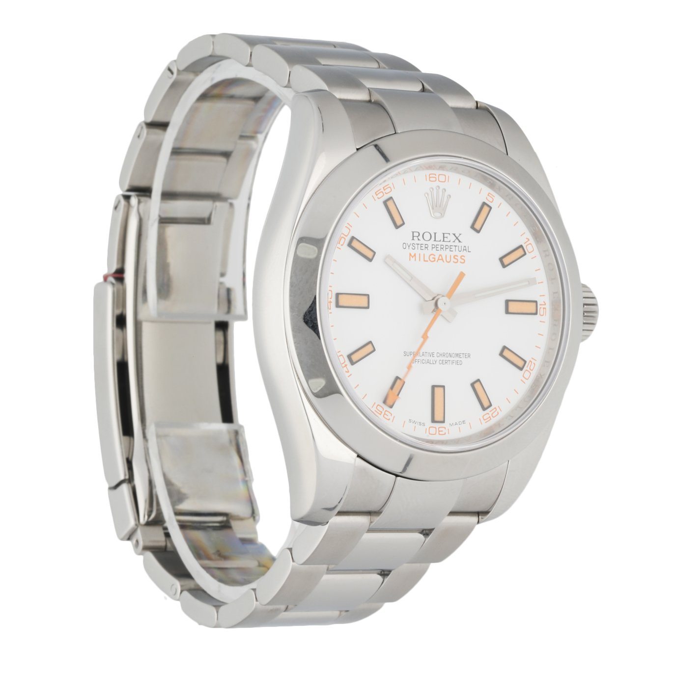 Rolex Milgauss 116400 White Dial Mens Watch Box Papers
