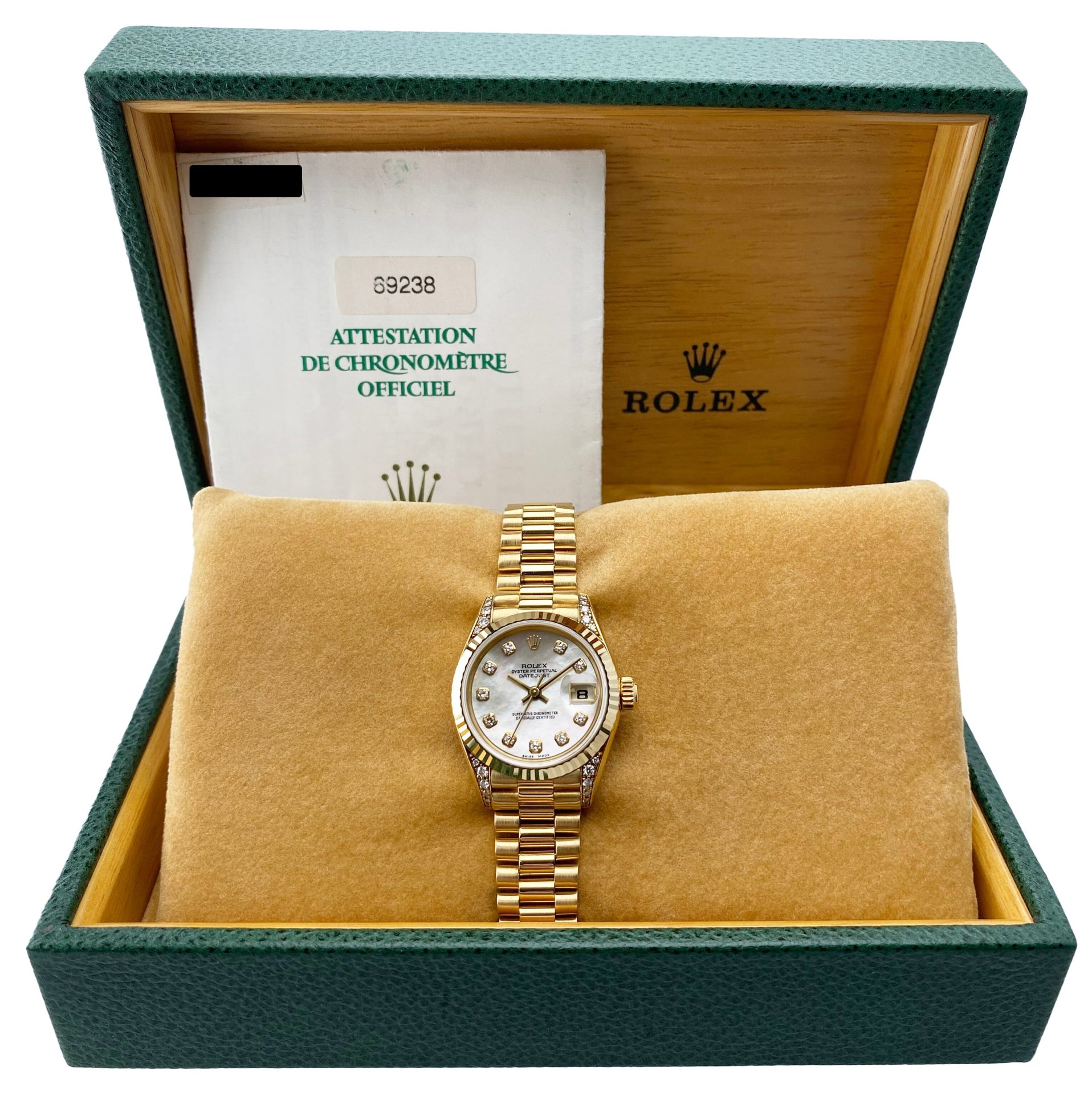 Rolex Datejust 69238 MOP Dial Ladies Watch Box Papers