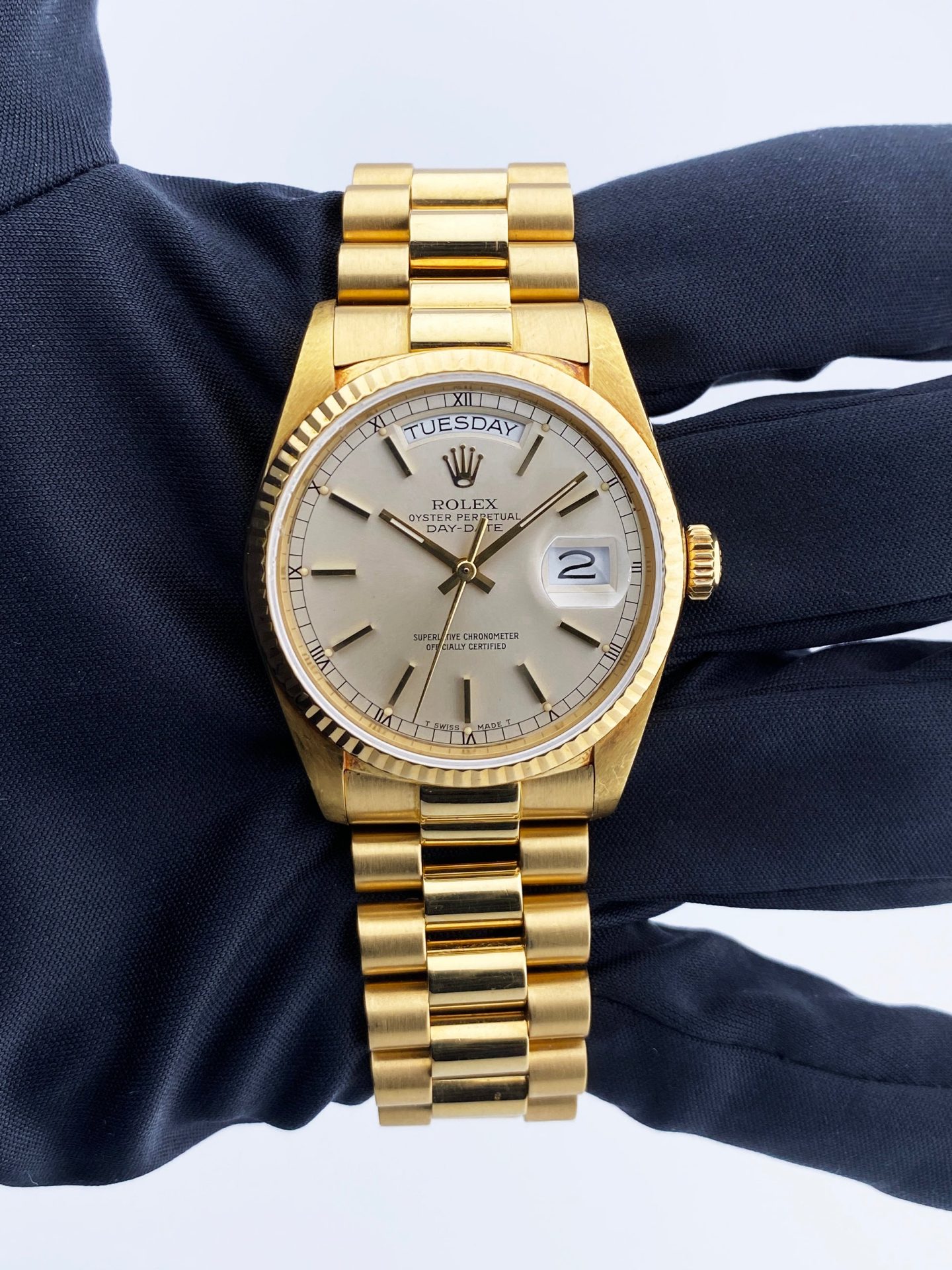 Rolex Day Date 18038 18K Yellow Gold Mens Watch