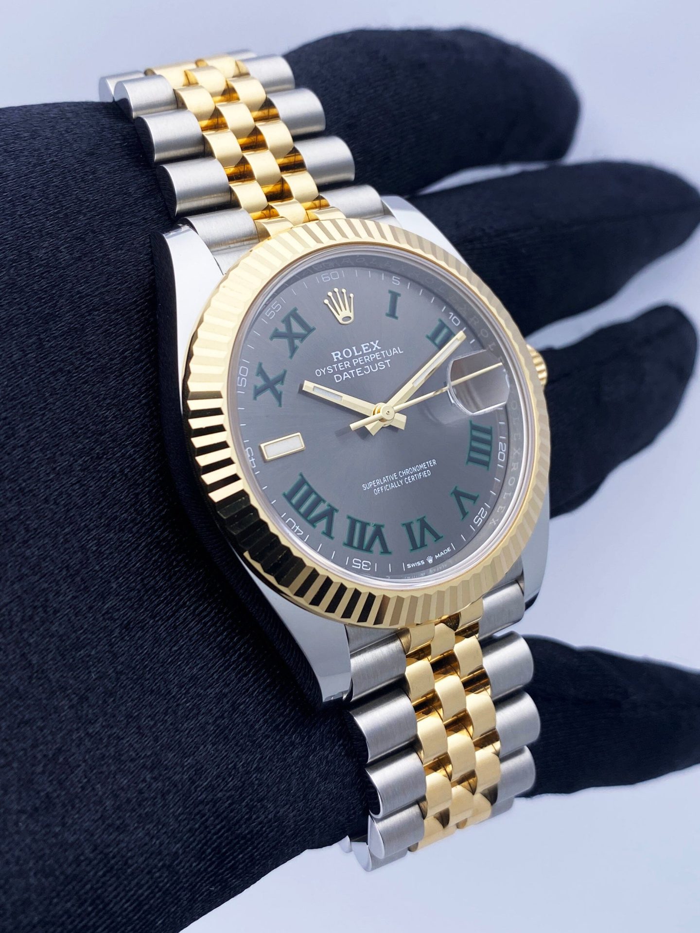 Rolex Datejust 41 126333 Wimbledon Dial Mens Watch Box Papers