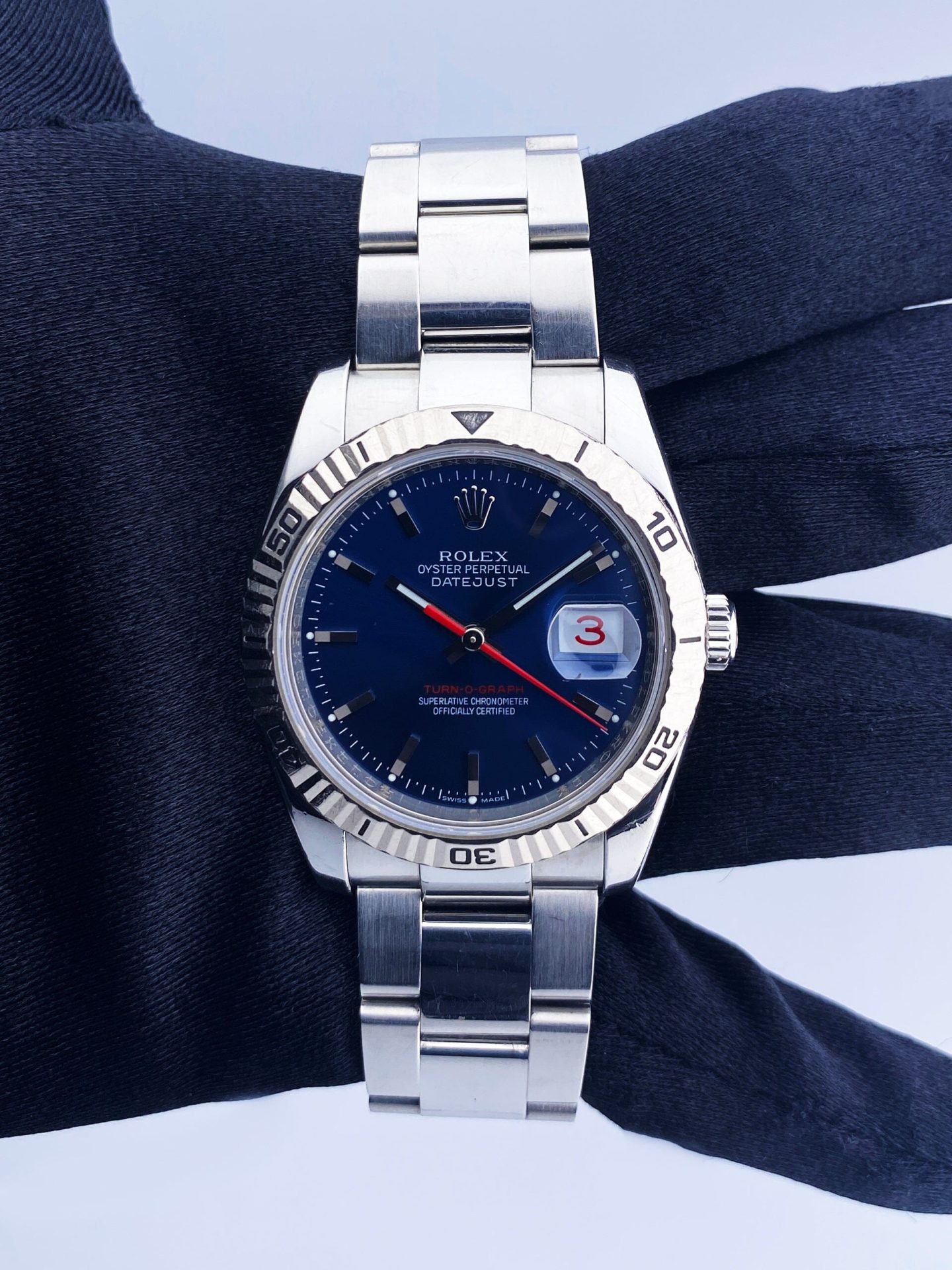 Rolex Datejust Turn-O-Graph 116264 Blue Dial Mens Watch