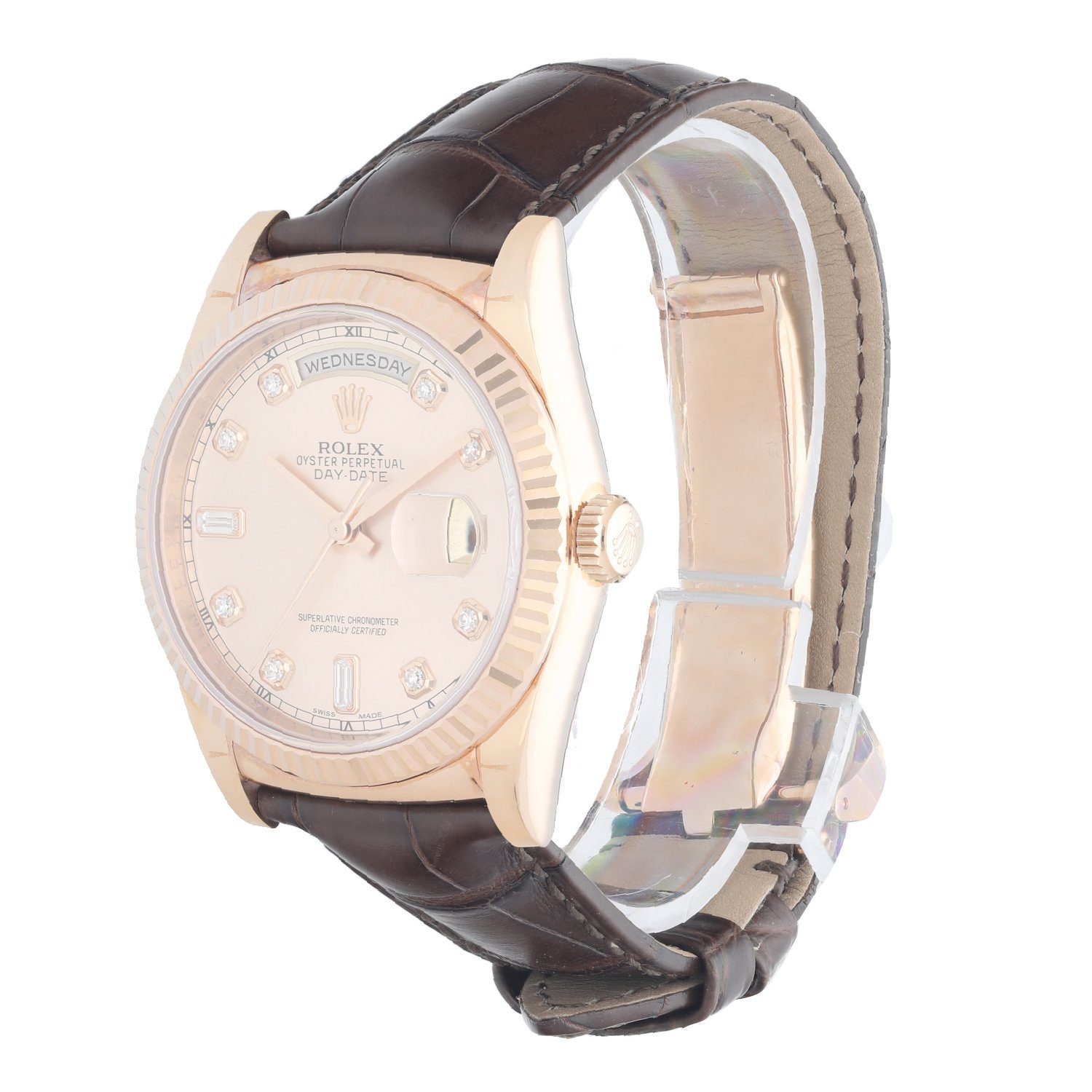 Rolex Day-Date 118135 President Everose Gold Men s Watch Box   Papers