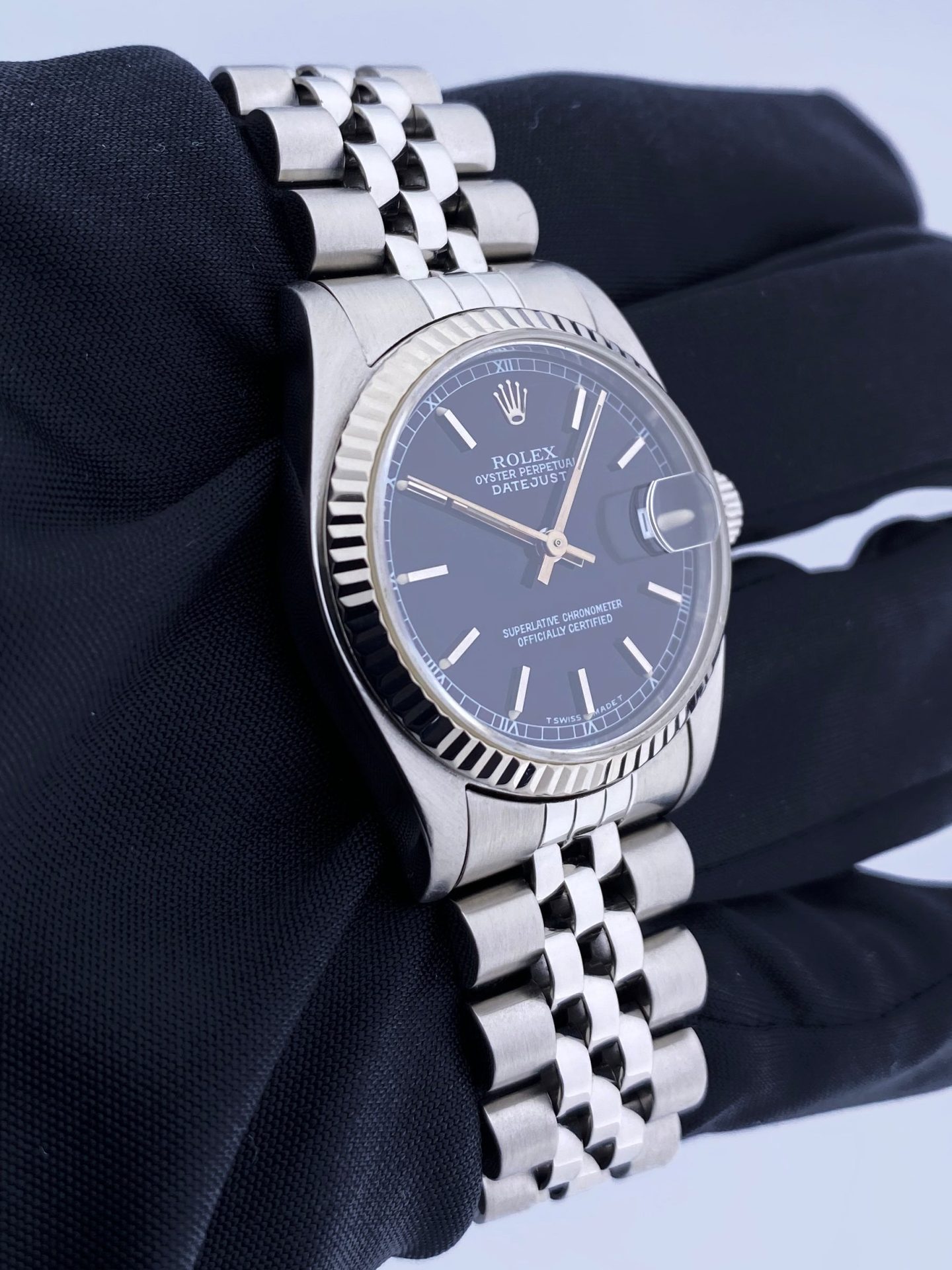 Rolex Datejust 68274 Black Dial Midsize Ladies Watch