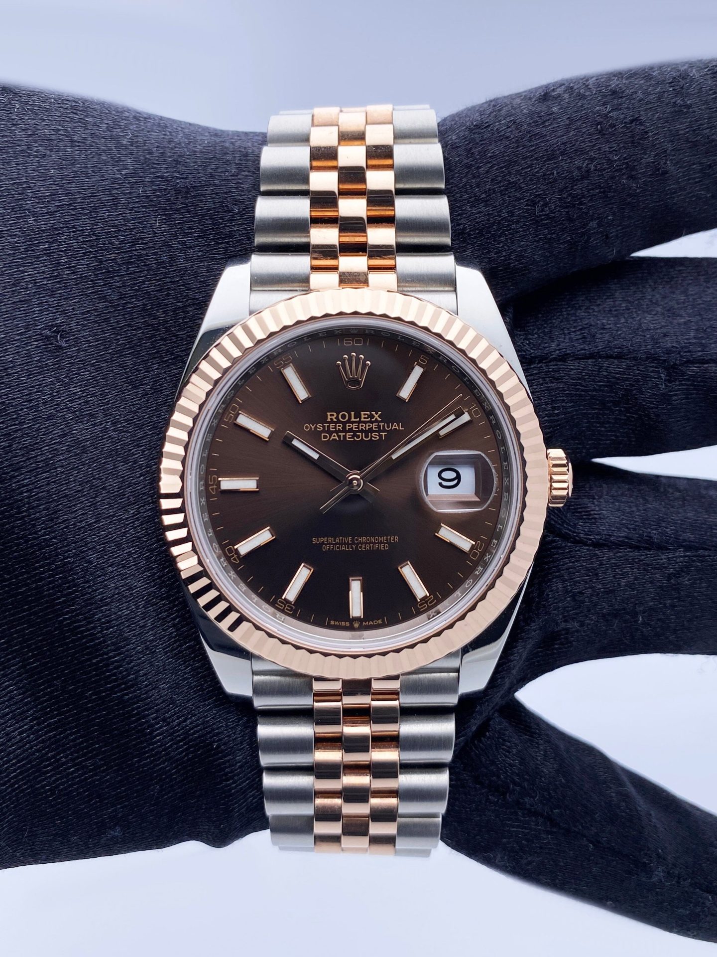 Rolex Datejust 41 126331 Chocolate Dial Rose Gold Mens Watch Box Papers