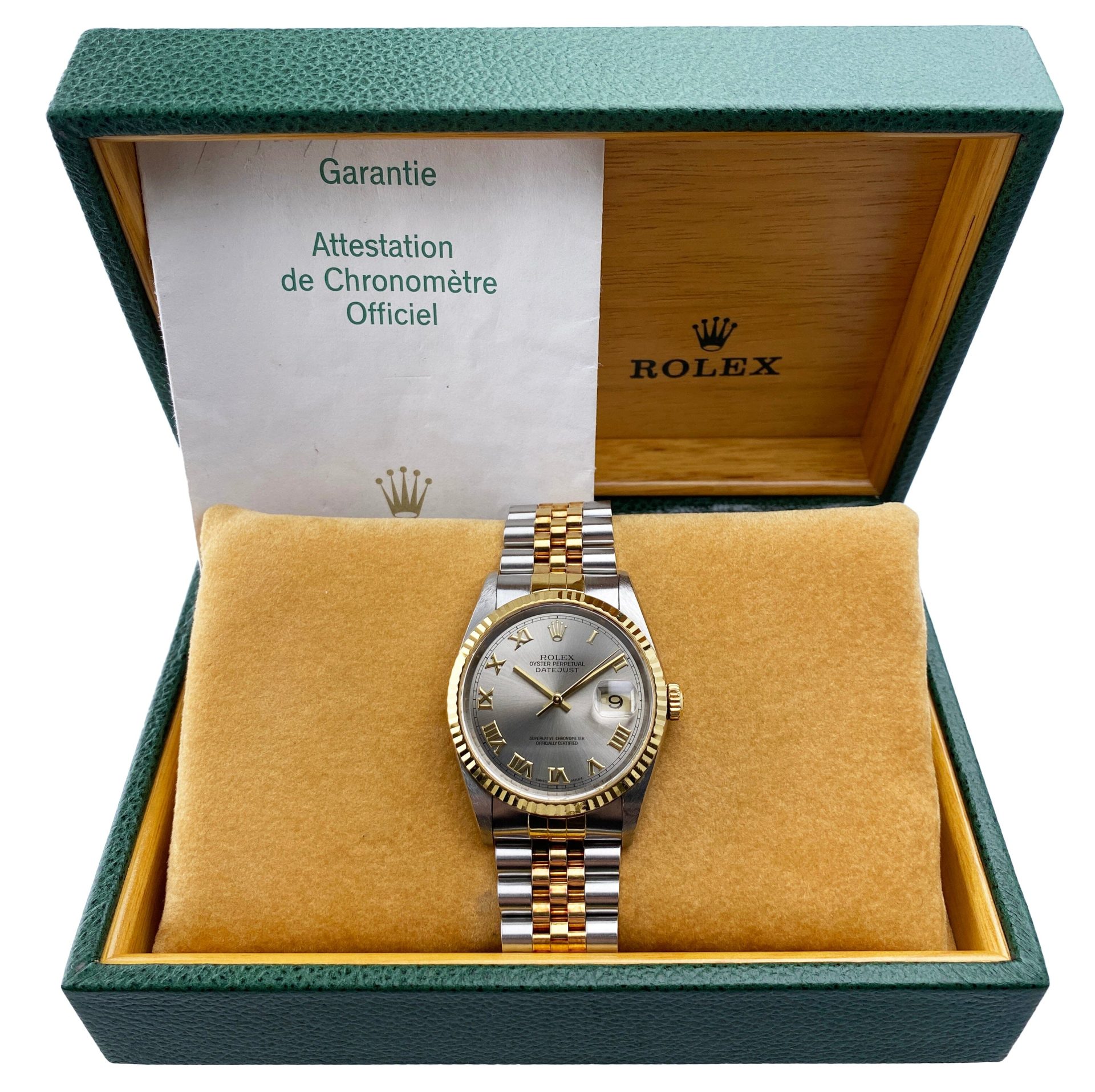 Rolex Datejust 16233 Mens Watch Box Papers