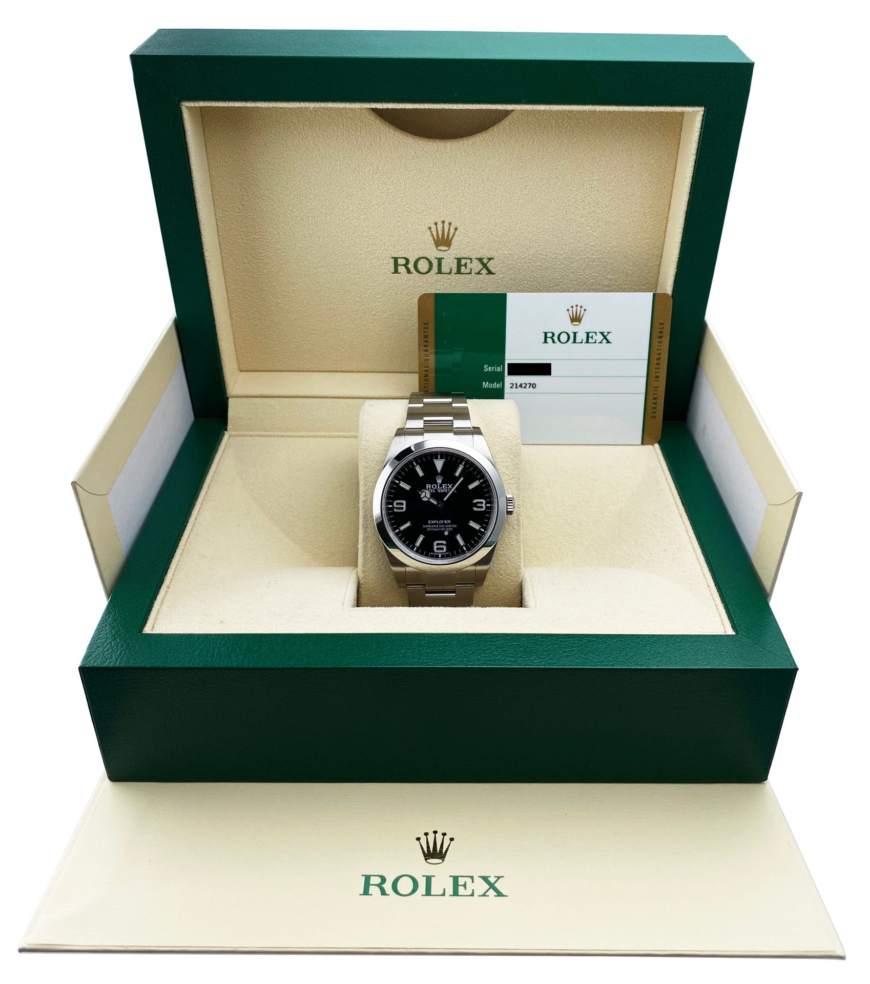 Rolex Explorer 214270 Mens Watch Box Papers