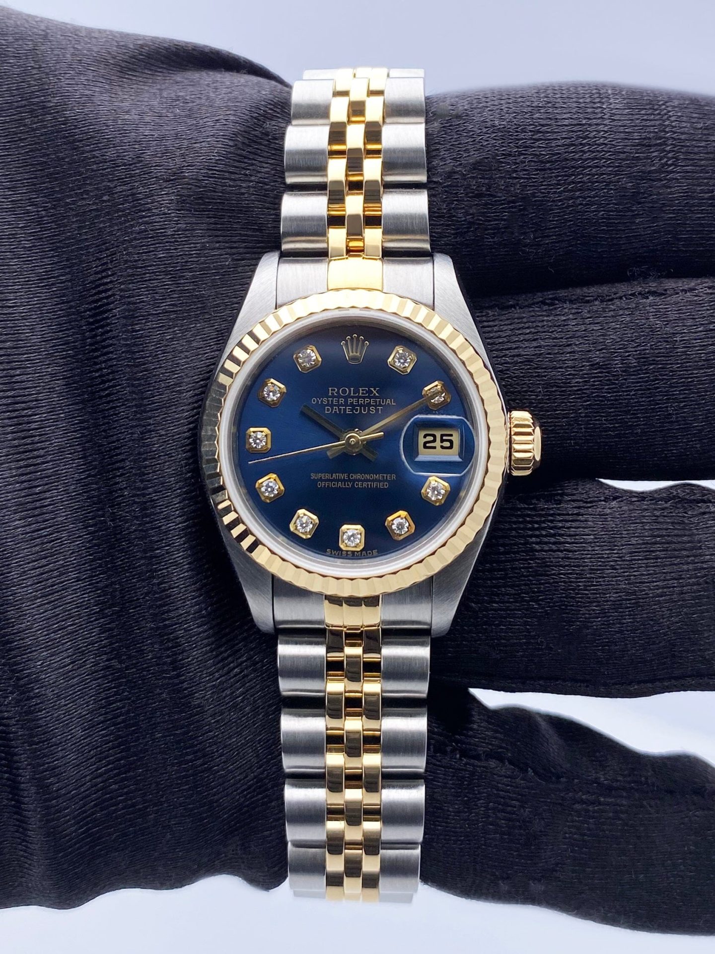Rolex Datejust 79173 Diamond Blue Dial Ladies Watch