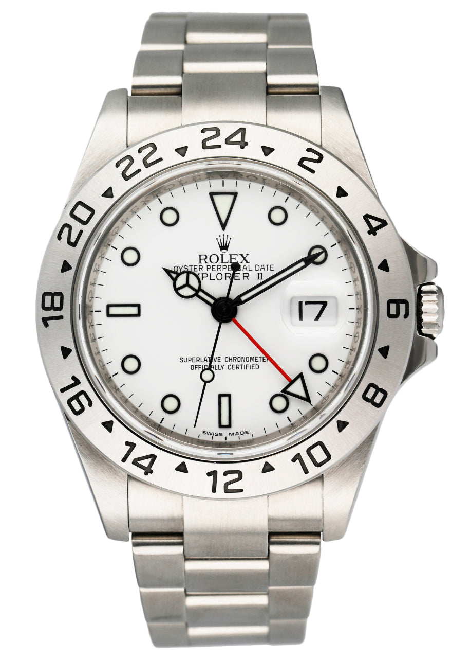 Rolex Explorer II 16570 Engraved Rehaut Mens Watch