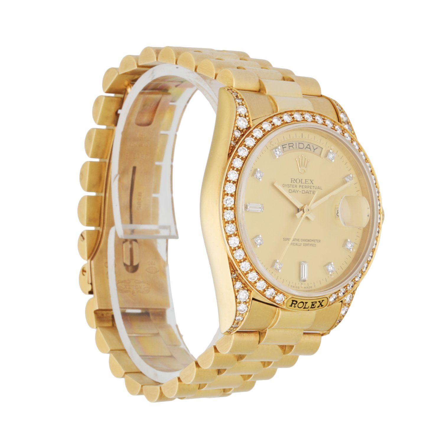 Rolex Day Date 18138 18K Yellow Gold Factory Diamond Dial Men s Watch